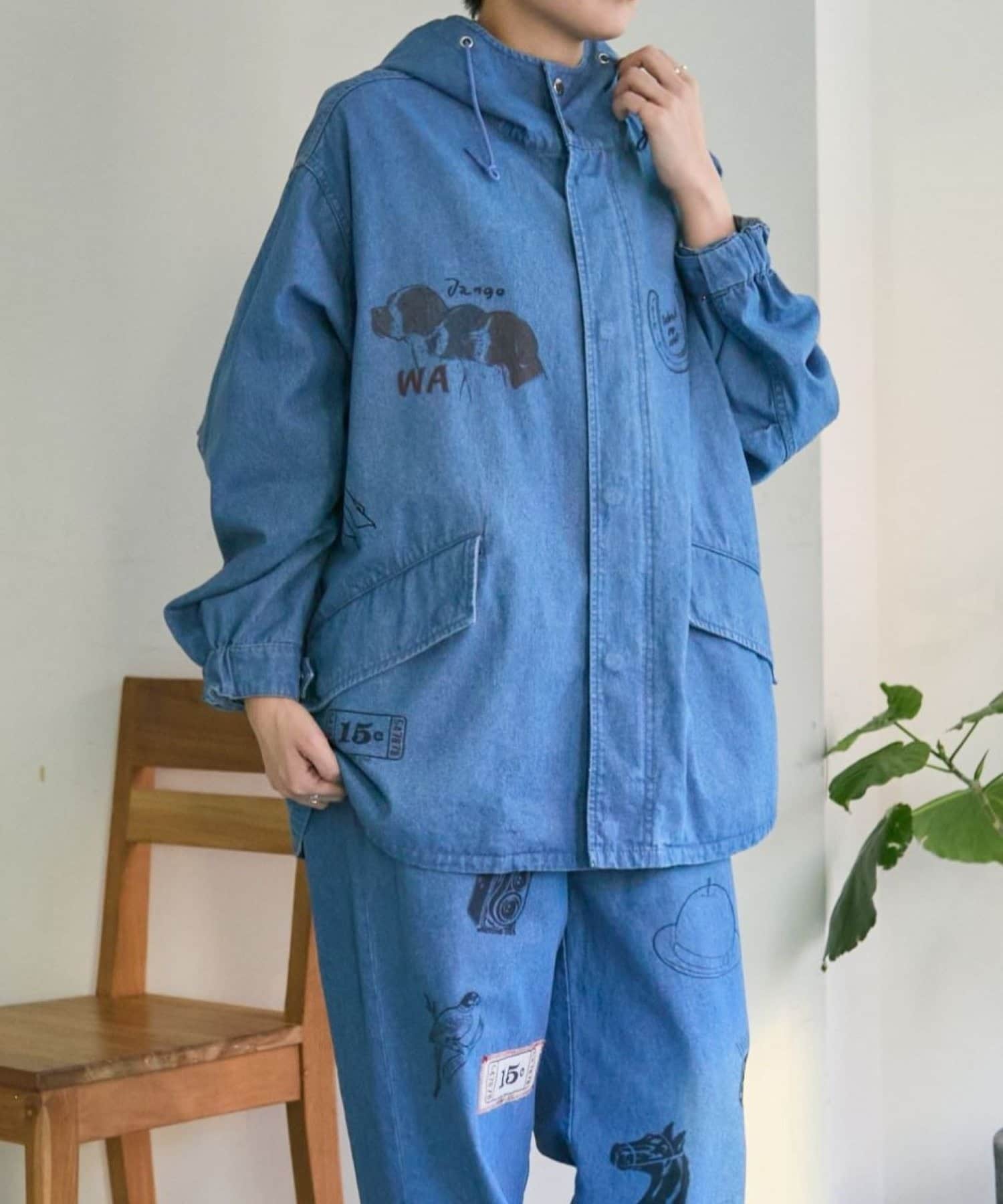 ear PAPILLONNER(イア パピヨネ) 《アニマルデザイン》【Work of art Kendai×SUM1 STYLE】別注マウンテンパーカー/ライトアウター