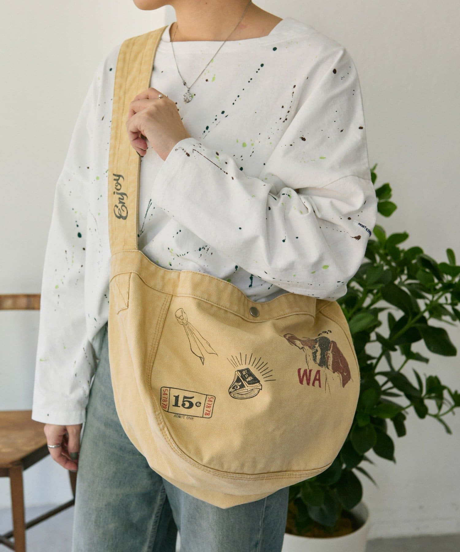 ear PAPILLONNER(イア パピヨネ) 《綿100％/洗濯機洗い可》【Work of art Kendai×SUM1 STYLE】別注ショルダーバッグ