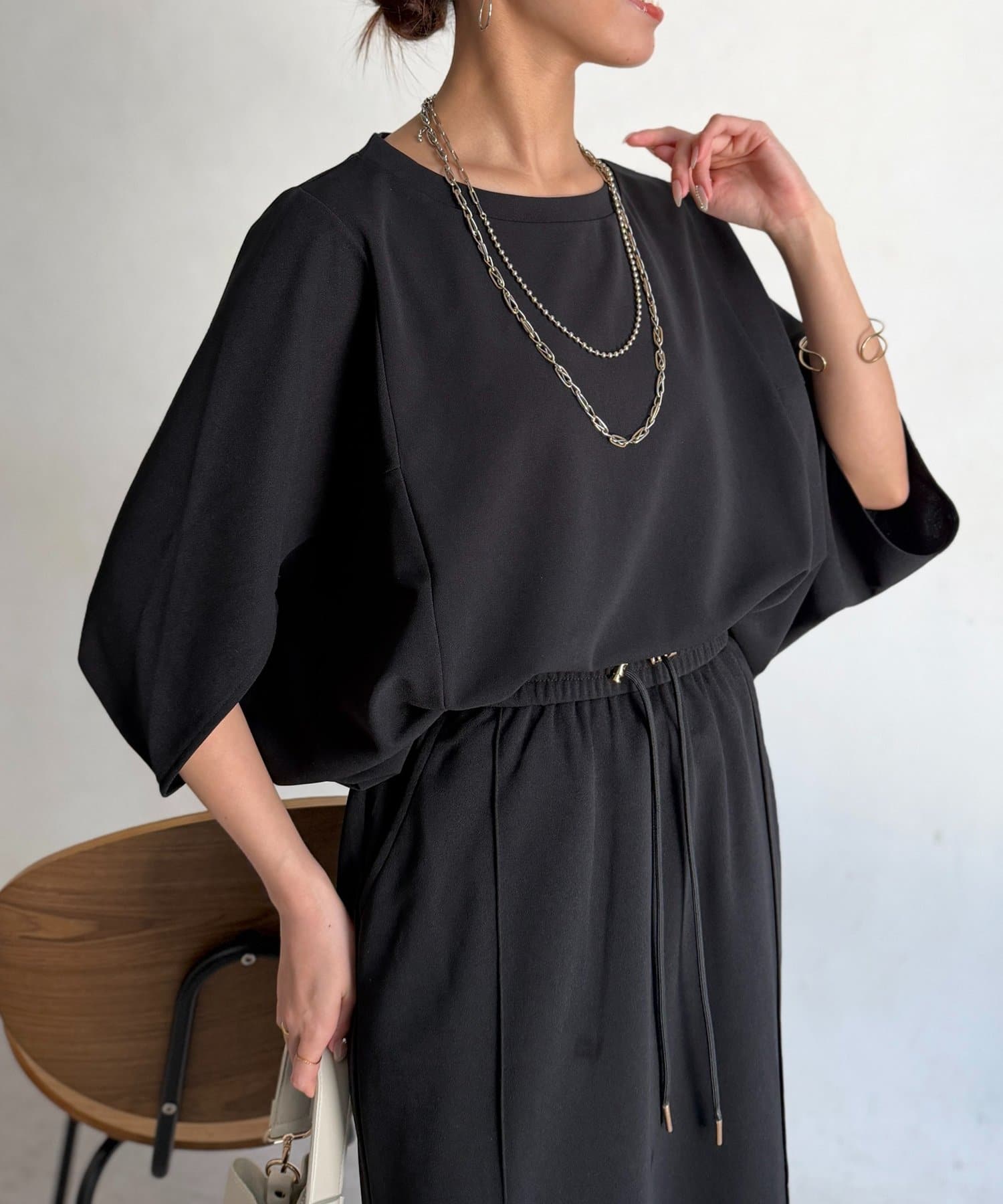 Chez toi(シェトワ) 梨地ヤッコスリーブプルオーバー