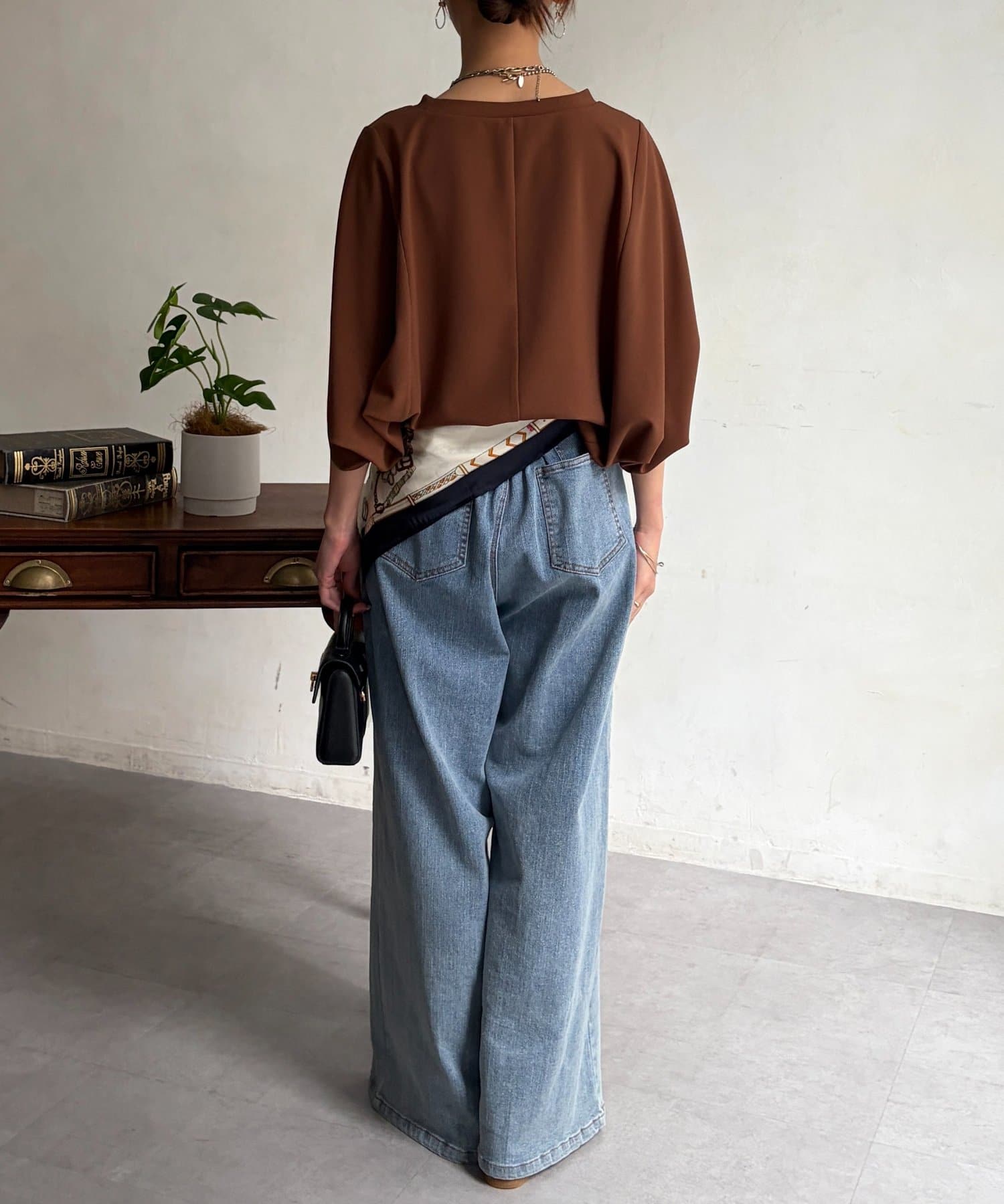 Chez toi(シェトワ) 梨地ヤッコスリーブプルオーバー