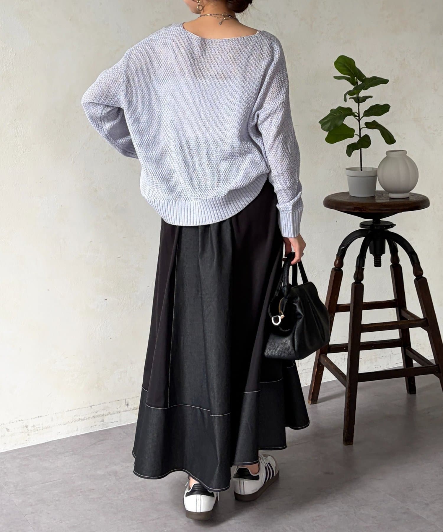 Chez toi(シェトワ) デニム切替フレアスカート