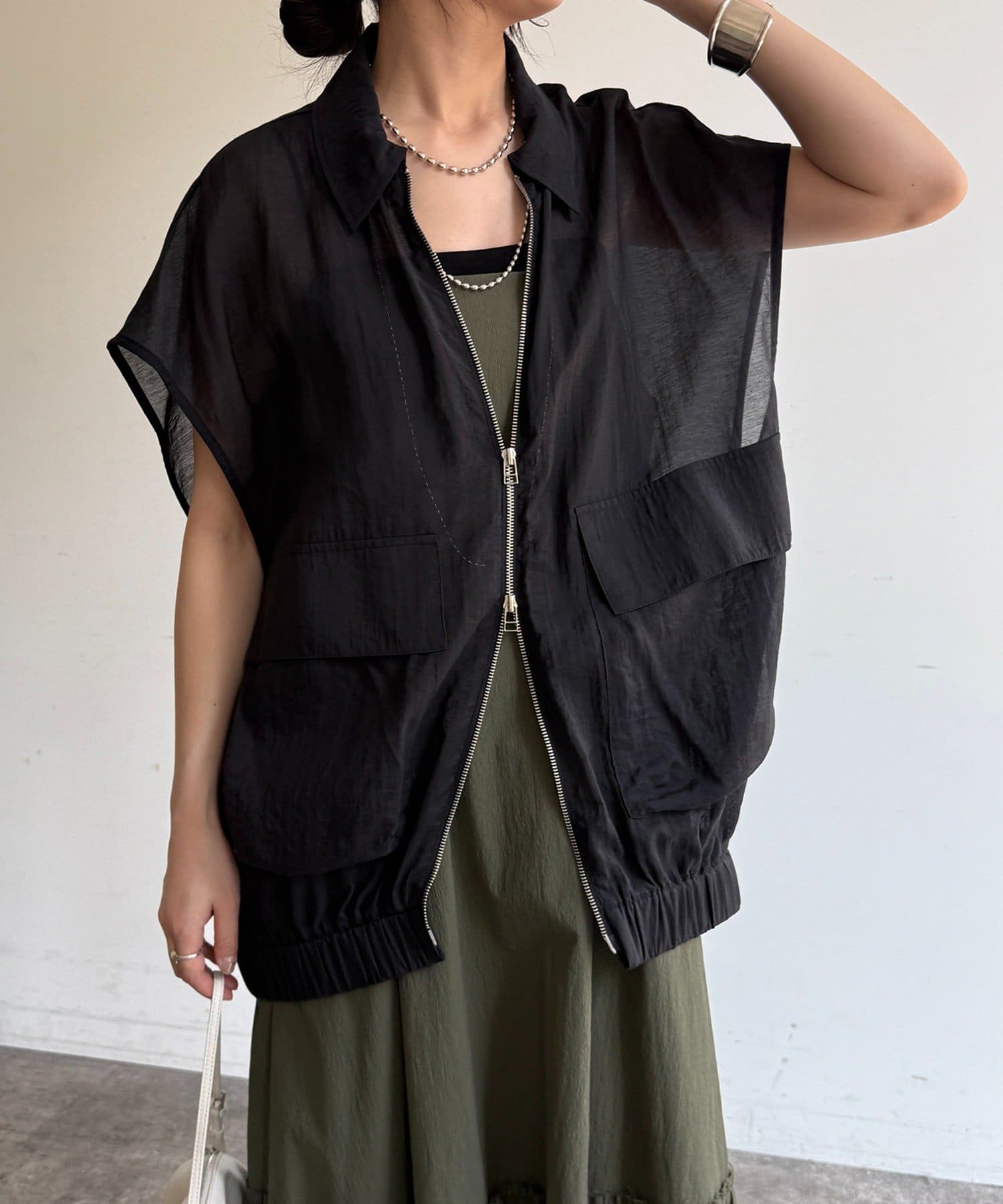 DOUDOU(ドゥドゥ) シアーサファリシャツベスト