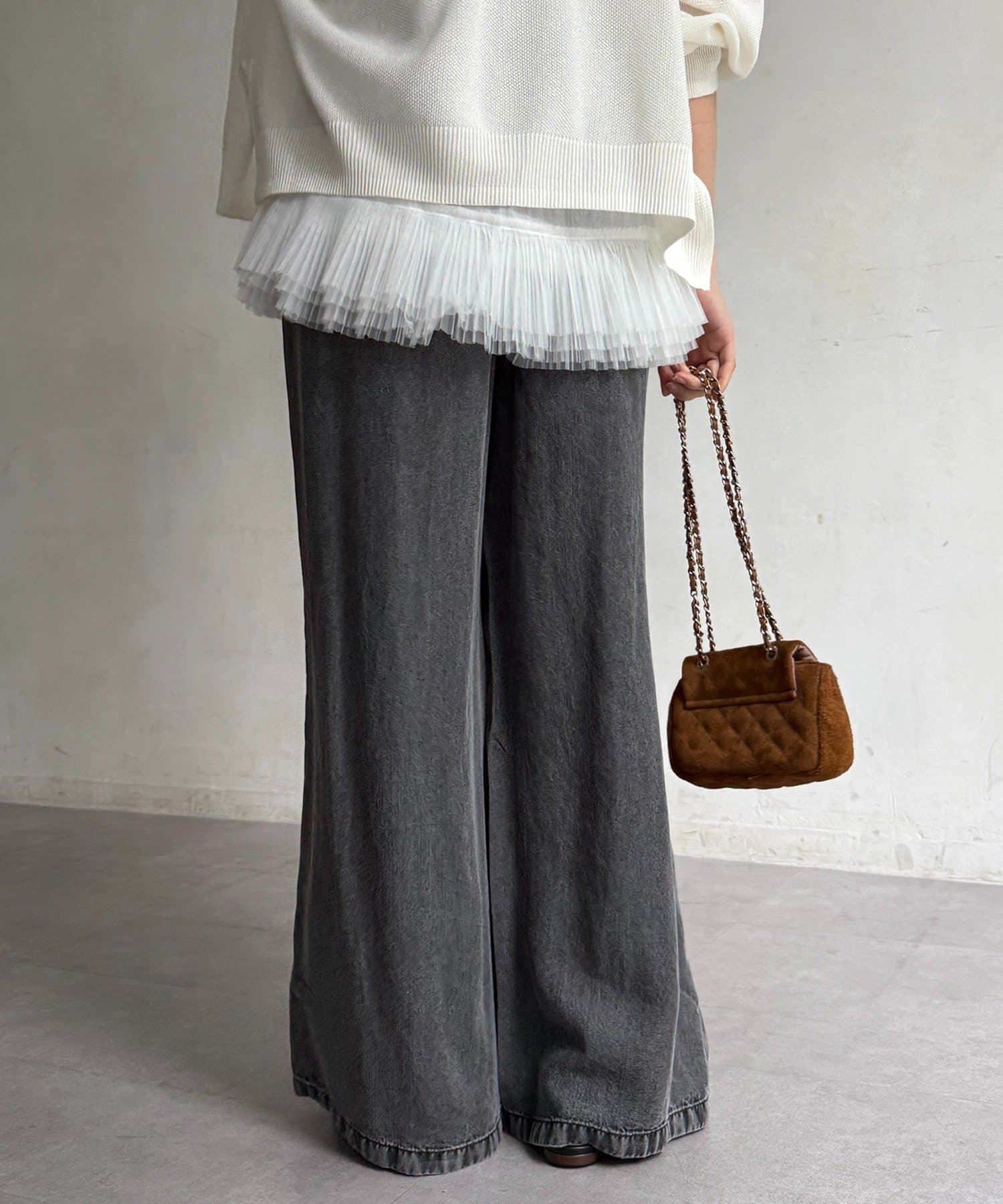 DOUDOU(ドゥドゥ) リヨセルデニムポケットイージーパンツ