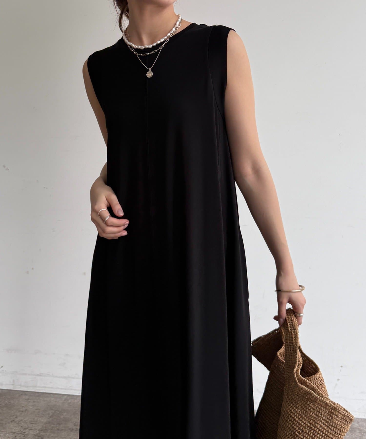 DOUDOU(ドゥドゥ) シルケットスムースフレアカットワンピース