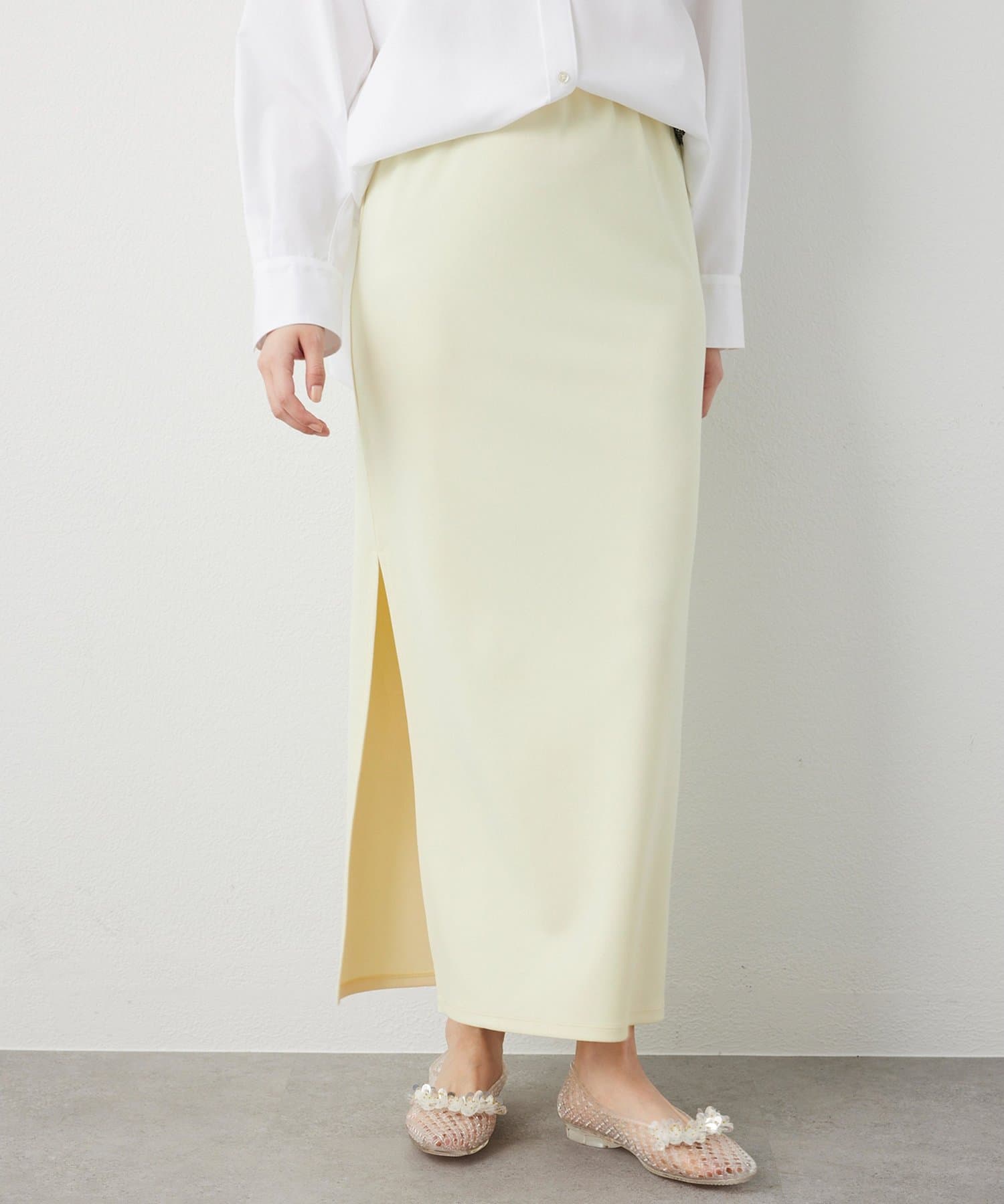 Whim Gazette(ウィム ガゼット) カットジョーゼットスリットスカート