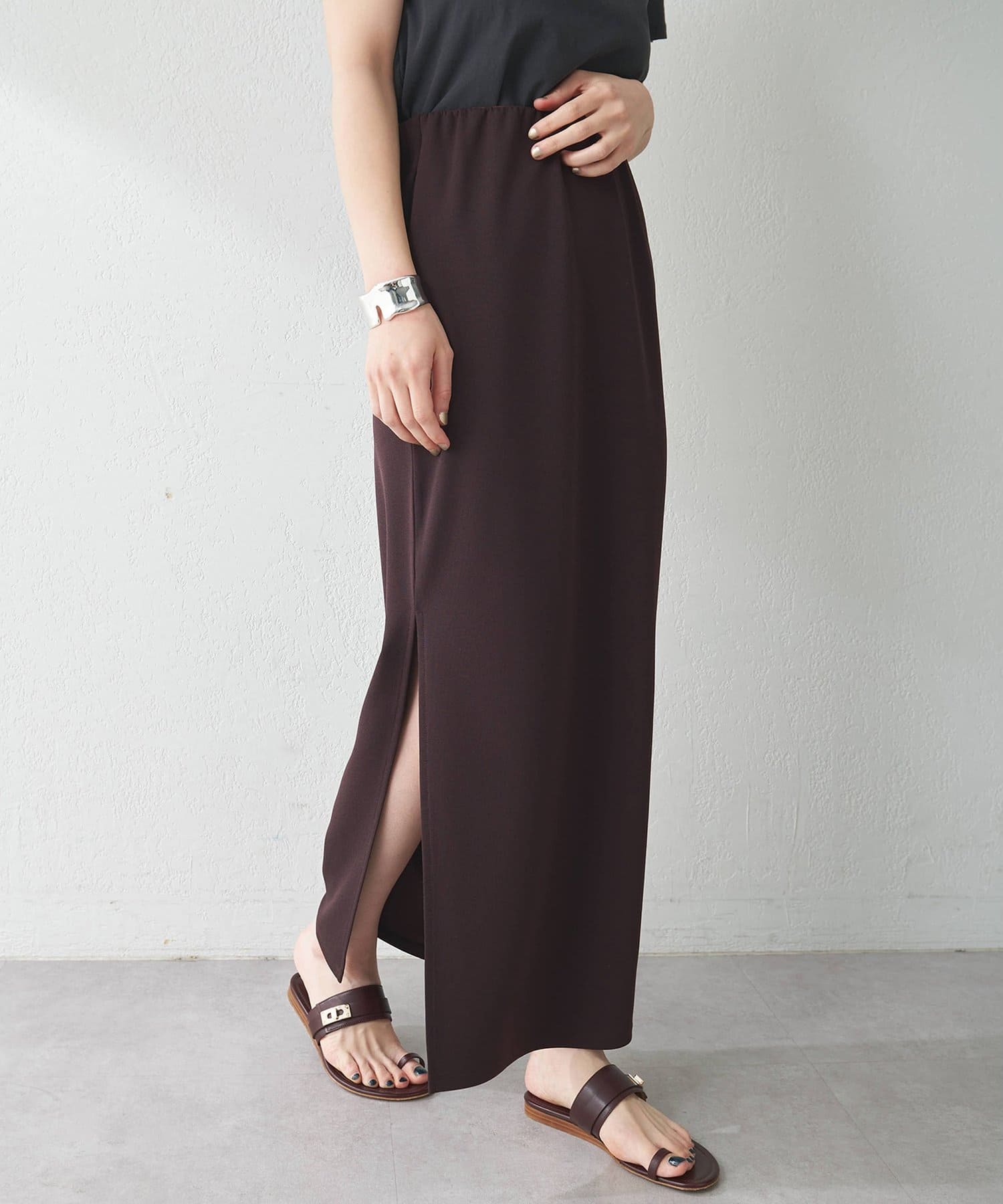 Whim Gazette(ウィム ガゼット) カットジョーゼットスリットスカート