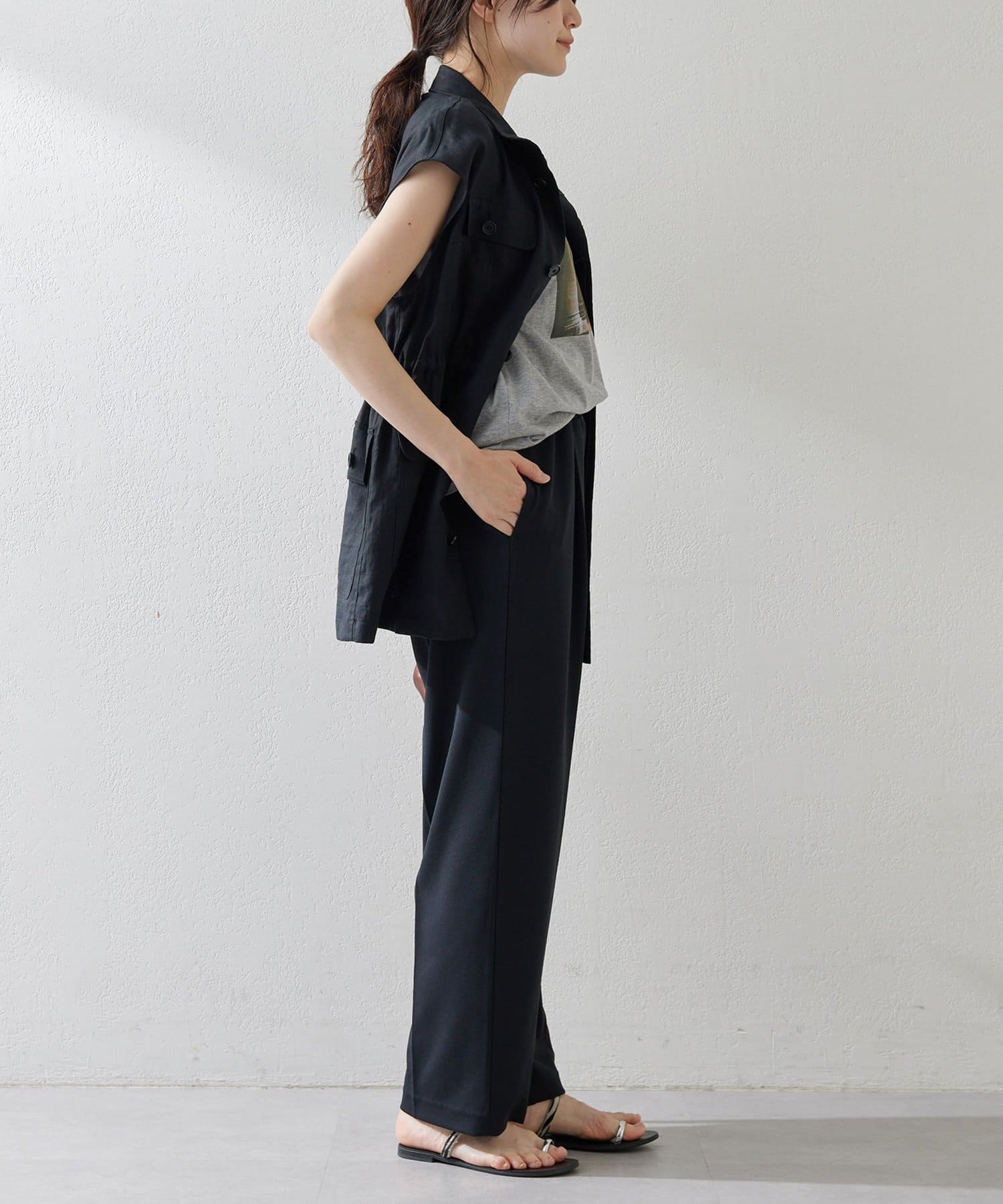 Whim Gazette(ウィム ガゼット) カットジョーゼットパンツ