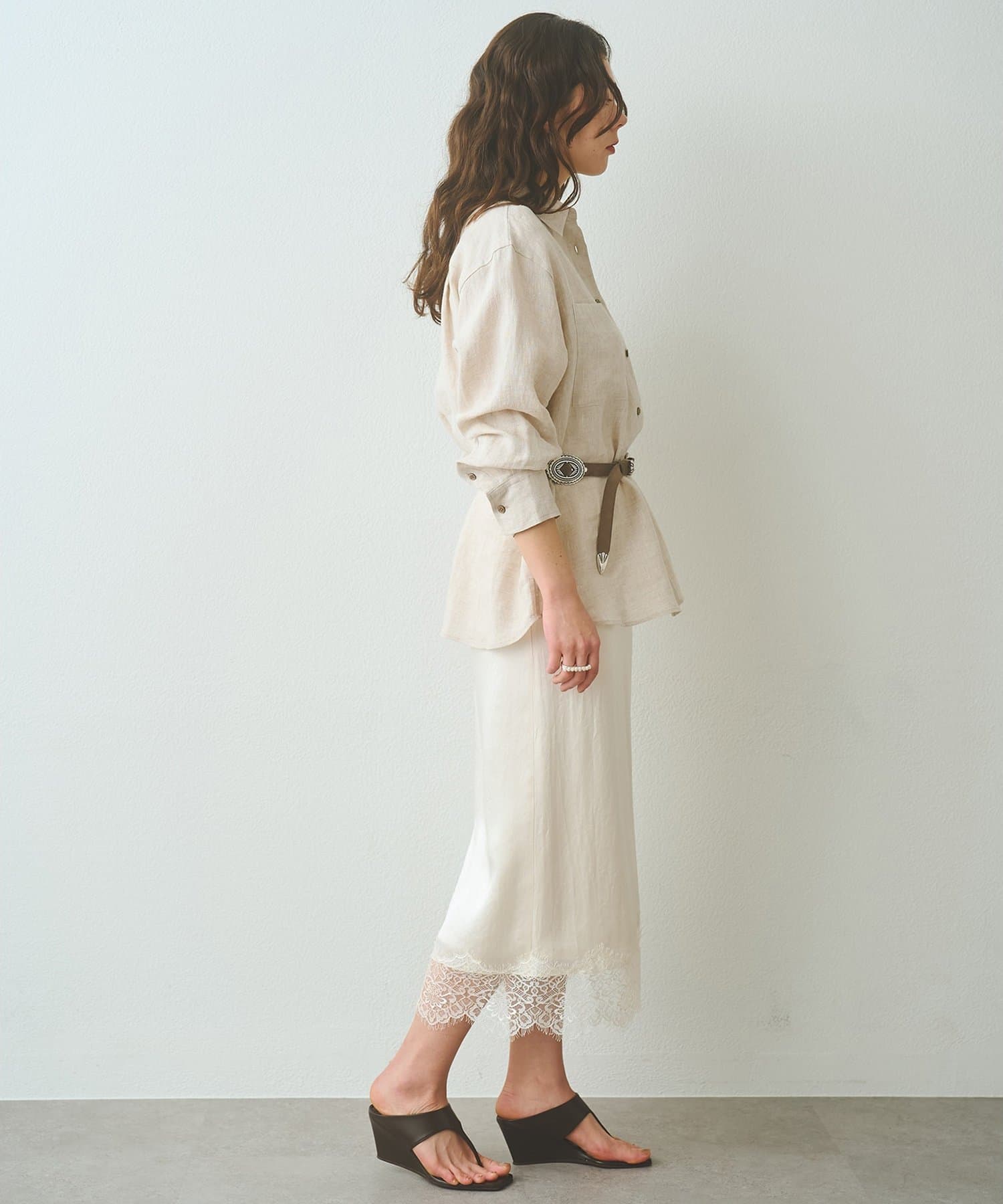 Whim Gazette(ウィム ガゼット) サテンレーススカート