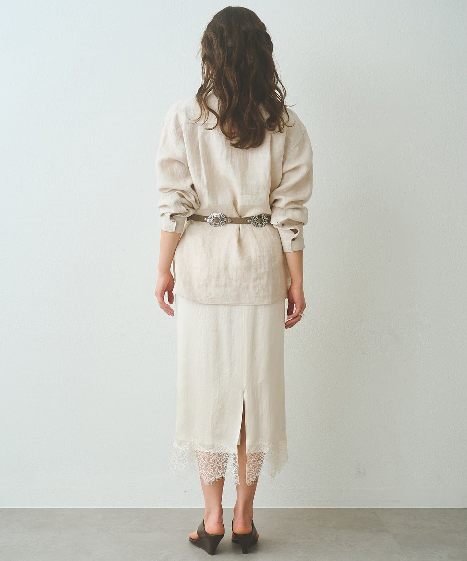 Whim Gazette(ウィム ガゼット) サテンレーススカート