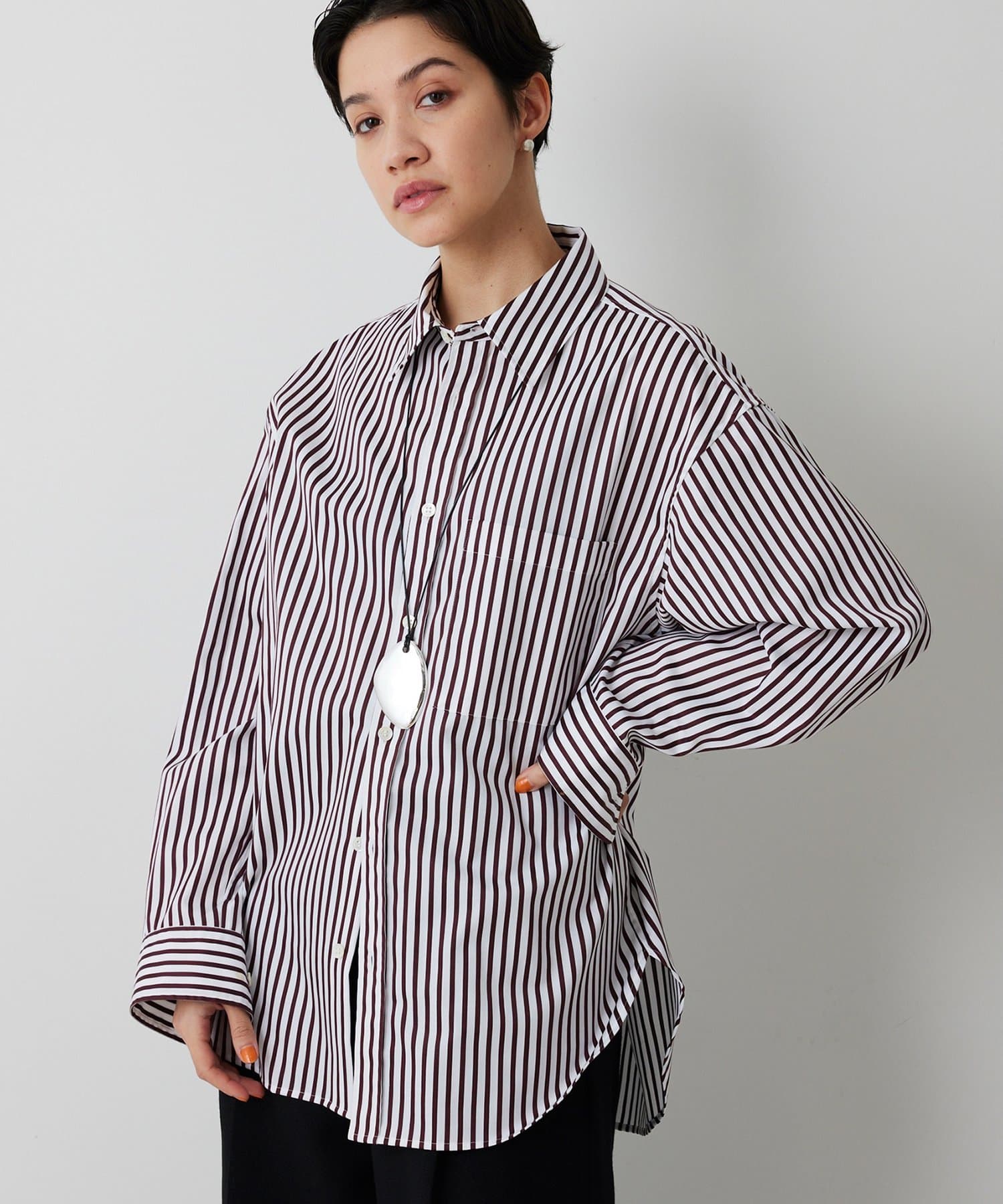 Whim Gazette(ウィム ガゼット) ストライプシャツ