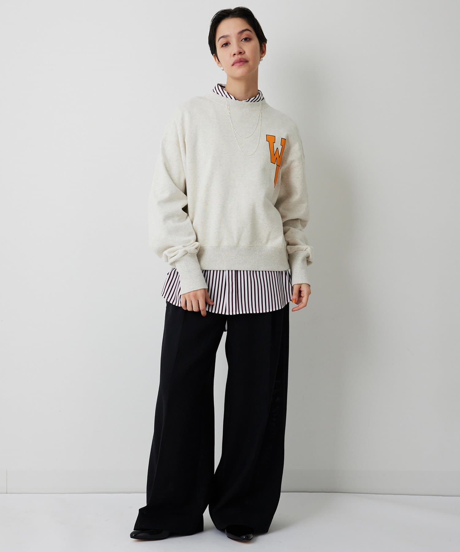 Whim Gazette(ウィム ガゼット) ストライプシャツ