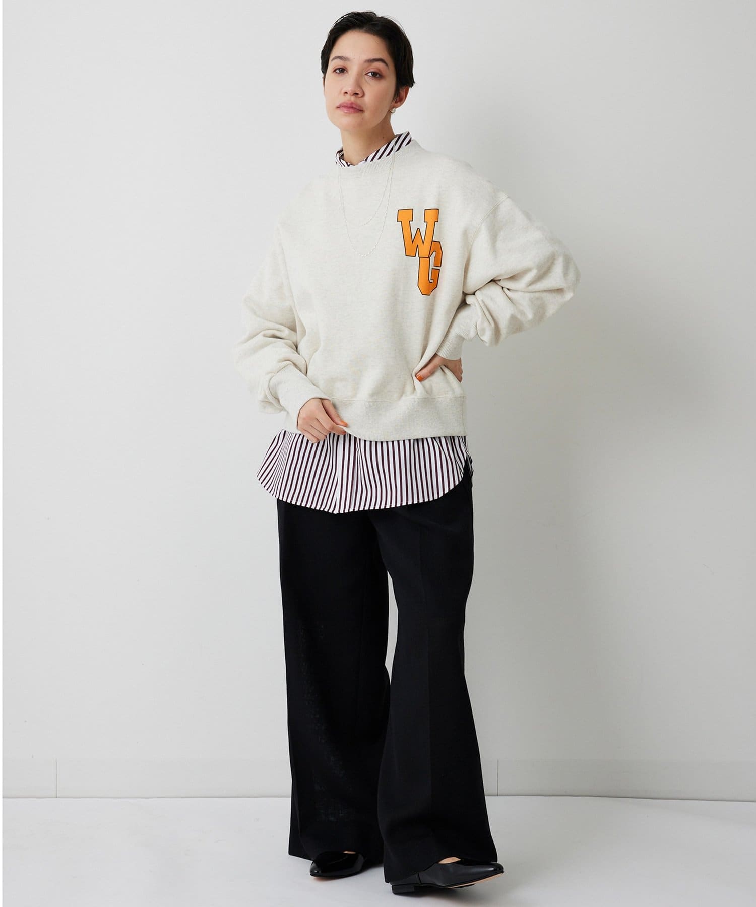 Whim Gazette(ウィム ガゼット) ストライプシャツ