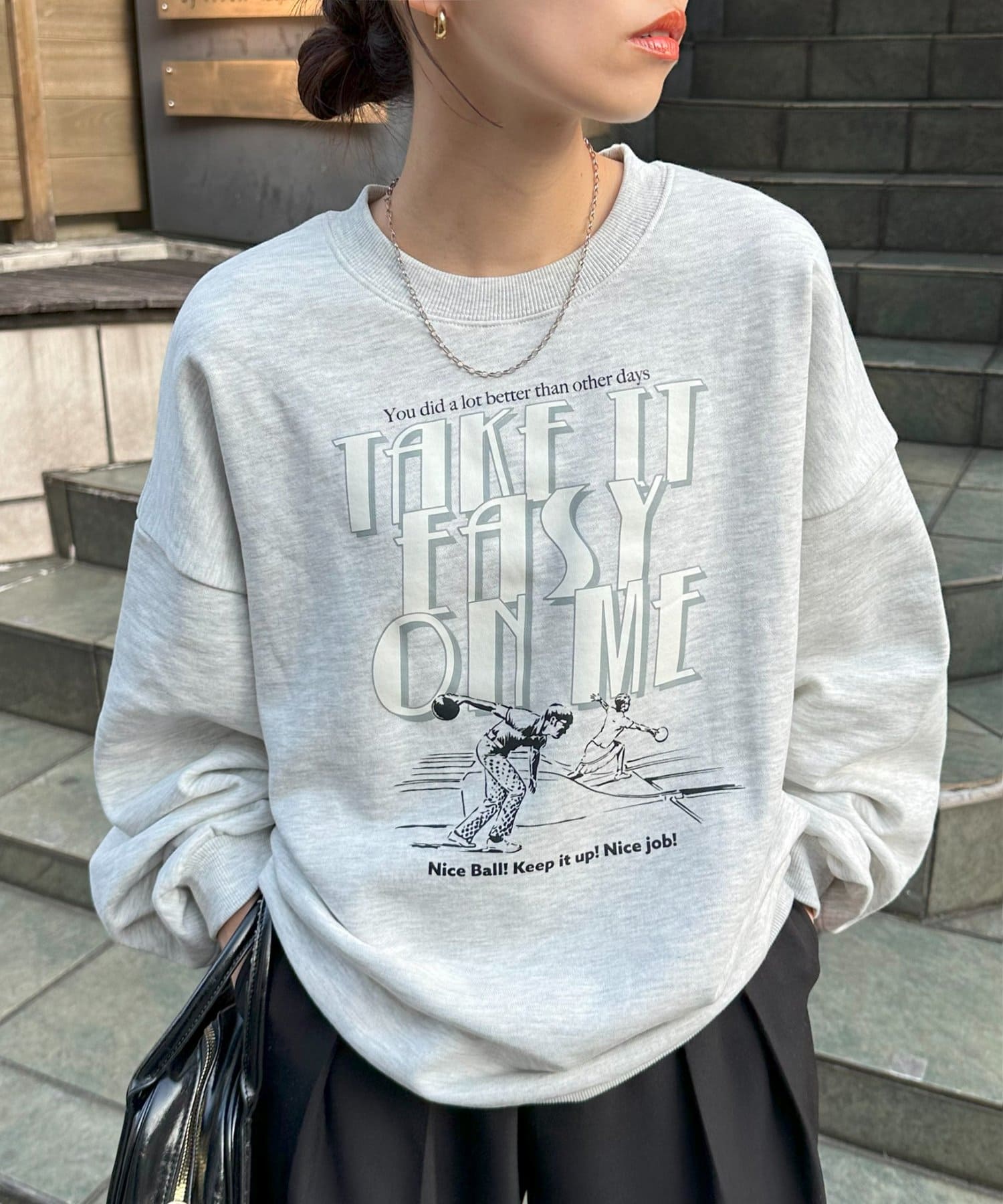 DISCOAT(ディスコート) 【WEB限定】ボーリングロゴビッグスウェット《ユニセックス》