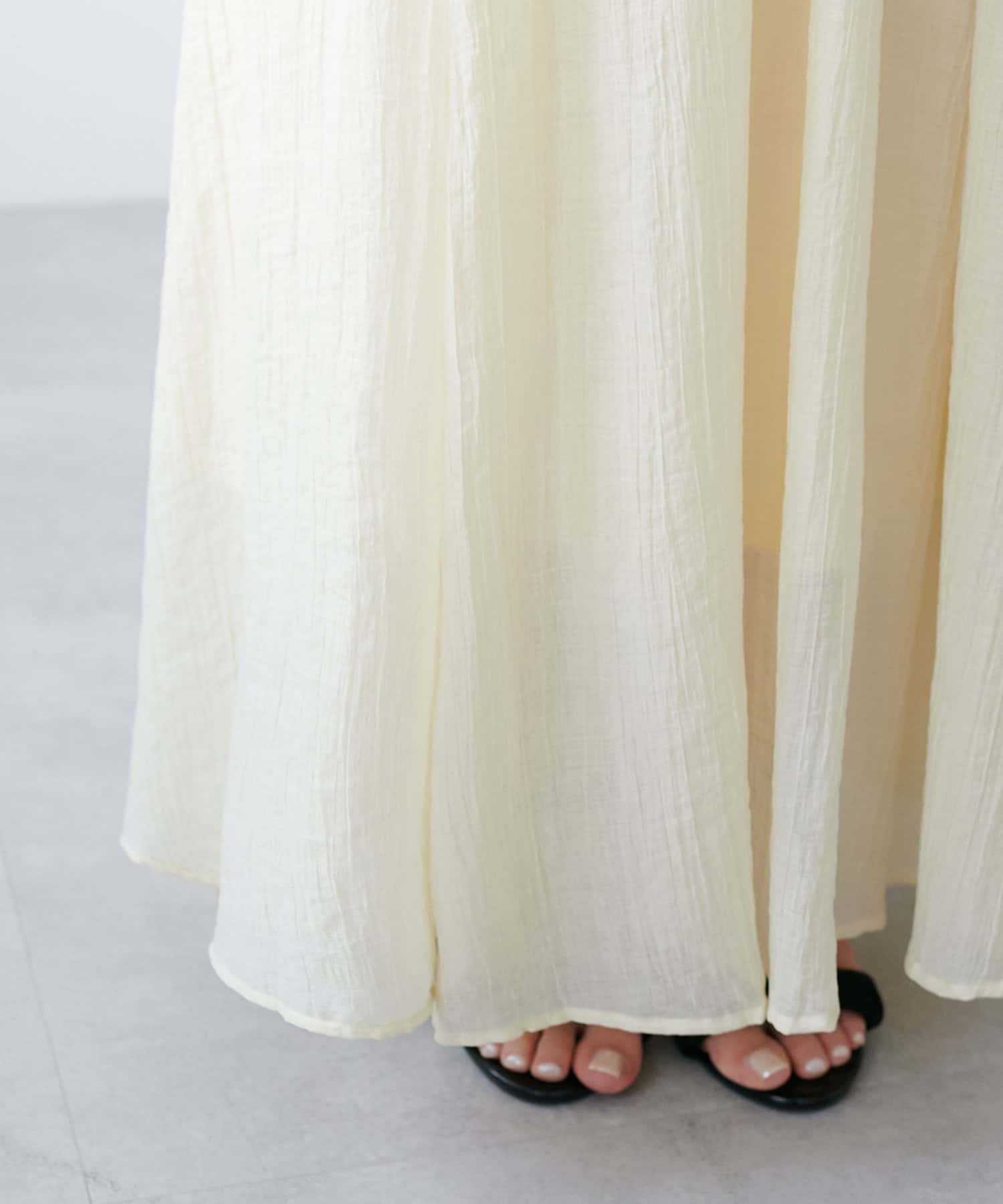 DISCOAT(ディスコート) 【WEB限定】シアーギャザーフレアスカート