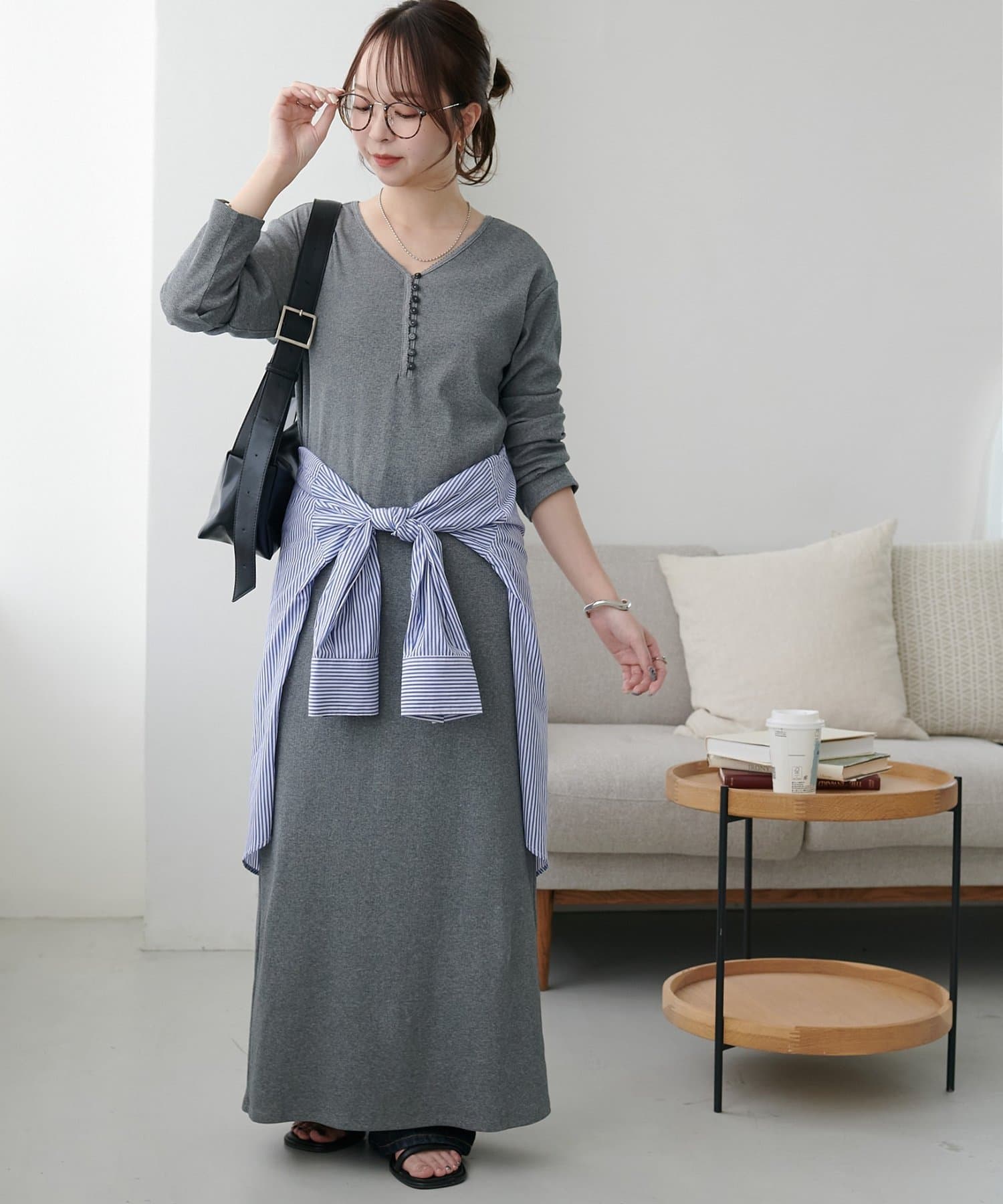 DISCOAT(ディスコート) 【WEB限定】リブピコレースヘンリーカットワンピース