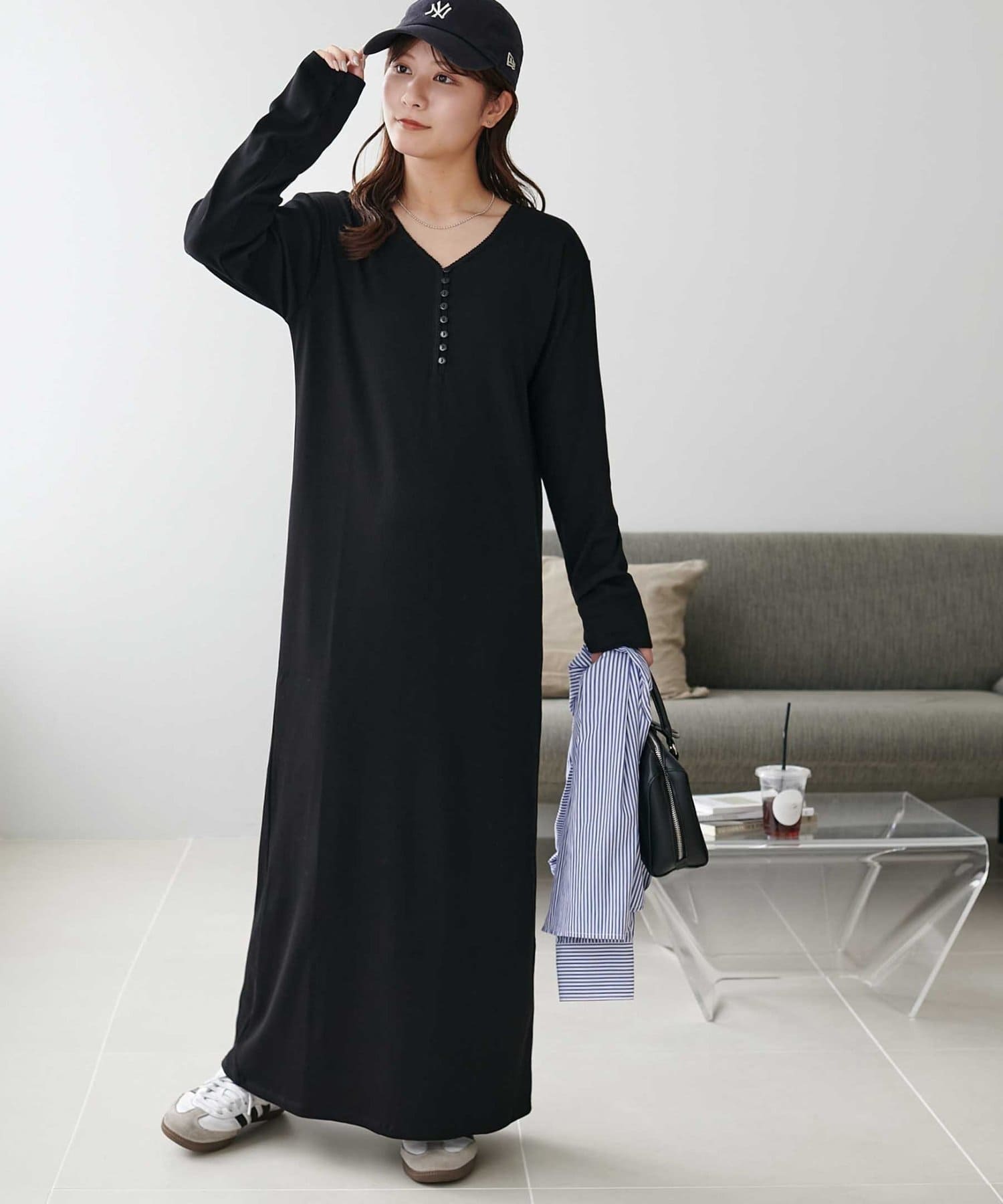 DISCOAT(ディスコート) 【WEB限定】リブピコレースヘンリーカットワンピース