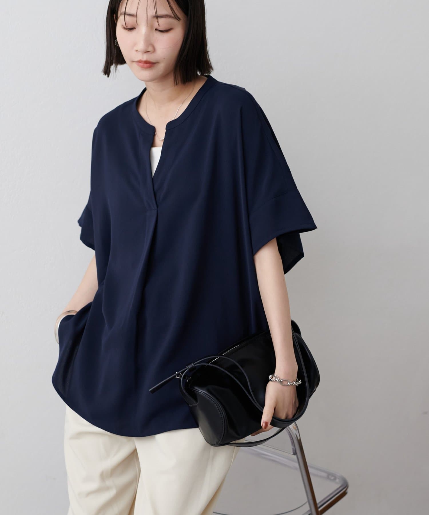 DISCOAT(ディスコート) 【WEB限定】キレイメスキッパーブラウス