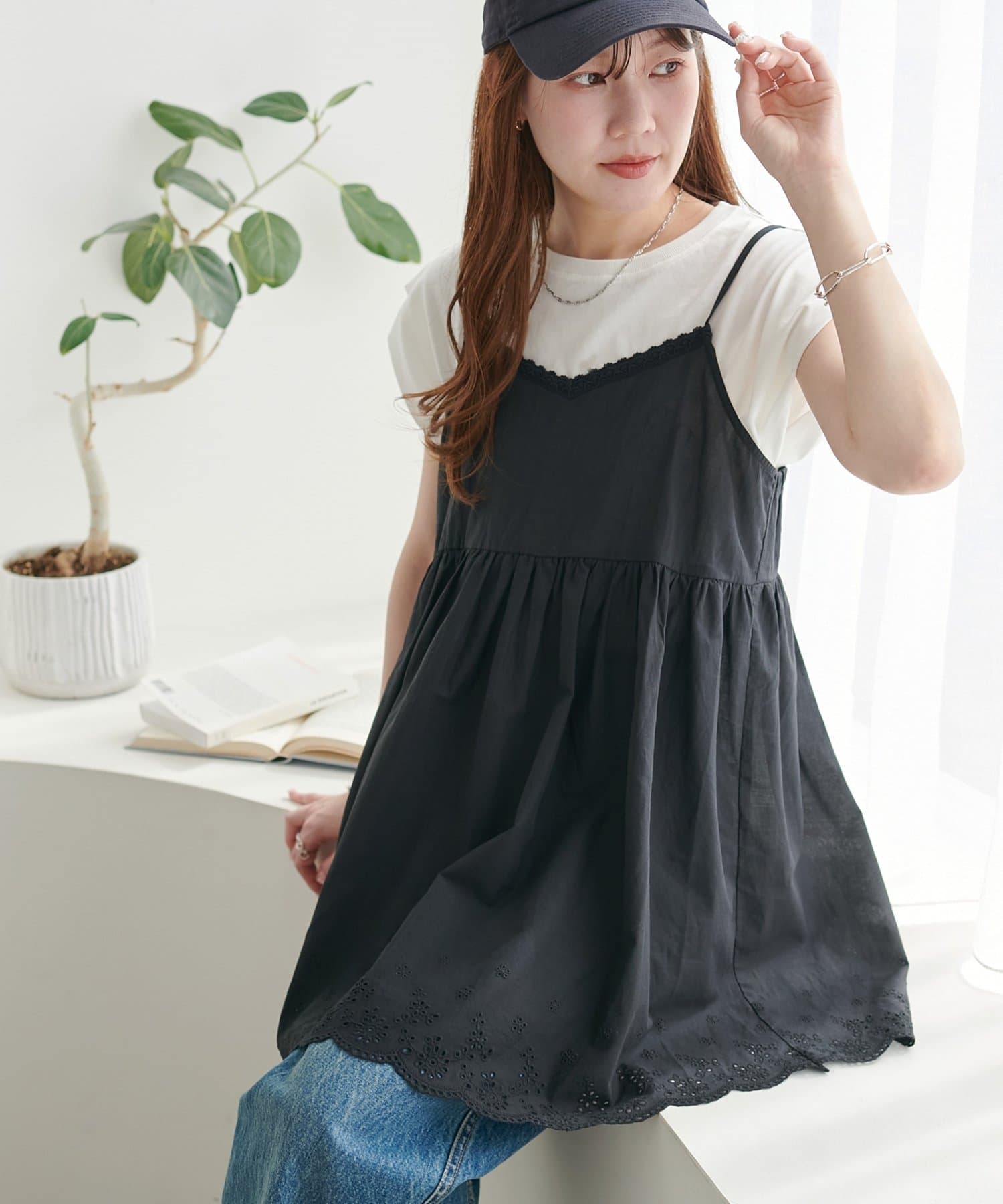 DISCOAT(ディスコート) 【WEB限定】レース使いキャミチュニック