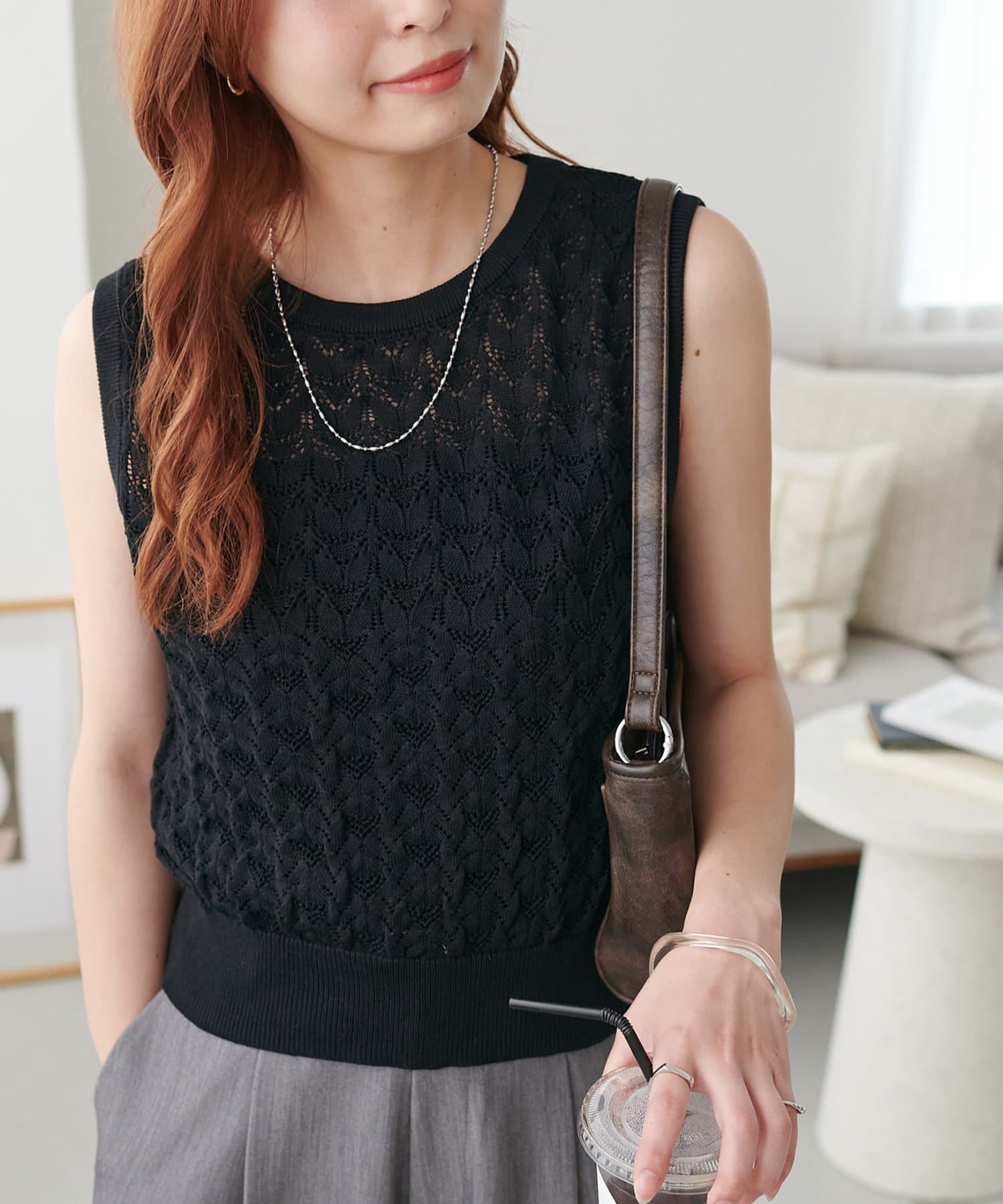 DISCOAT(ディスコート) 【WEB限定】スカシノースリーブベスト