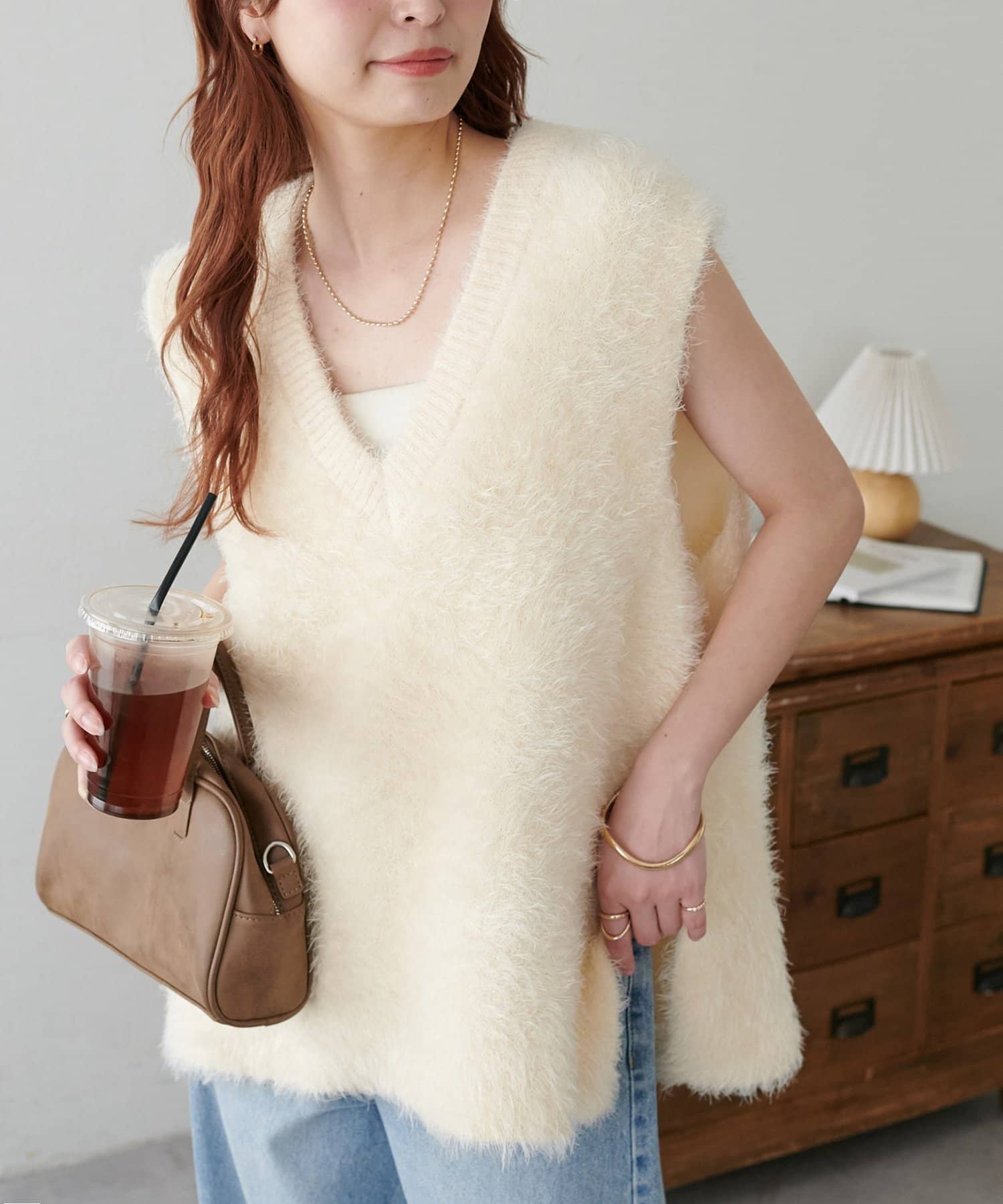 DISCOAT(ディスコート) 【WEB限定】ライトフェザーヤーンチュニックベスト