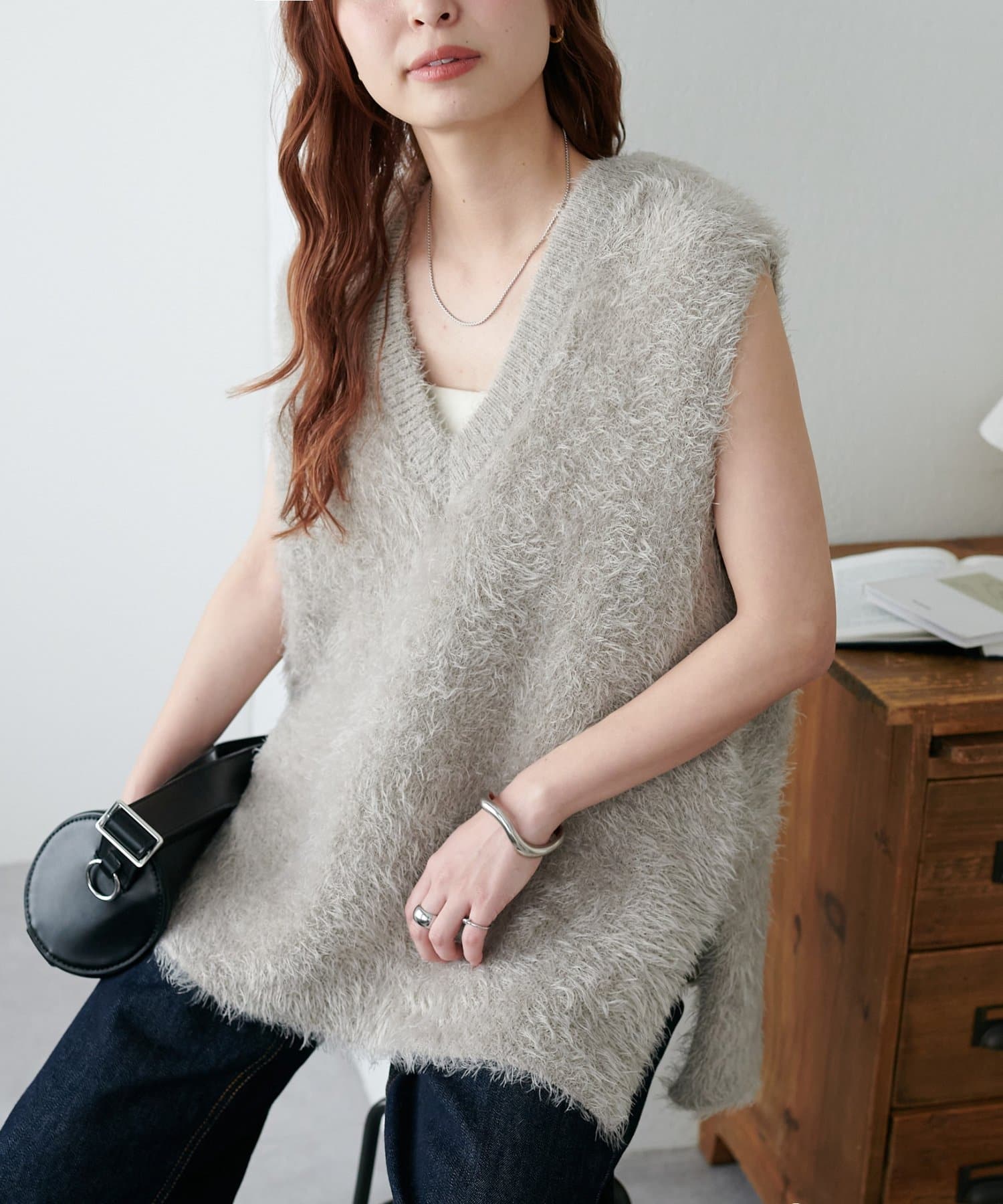 DISCOAT(ディスコート) 【WEB限定】ライトフェザーヤーンチュニックベスト