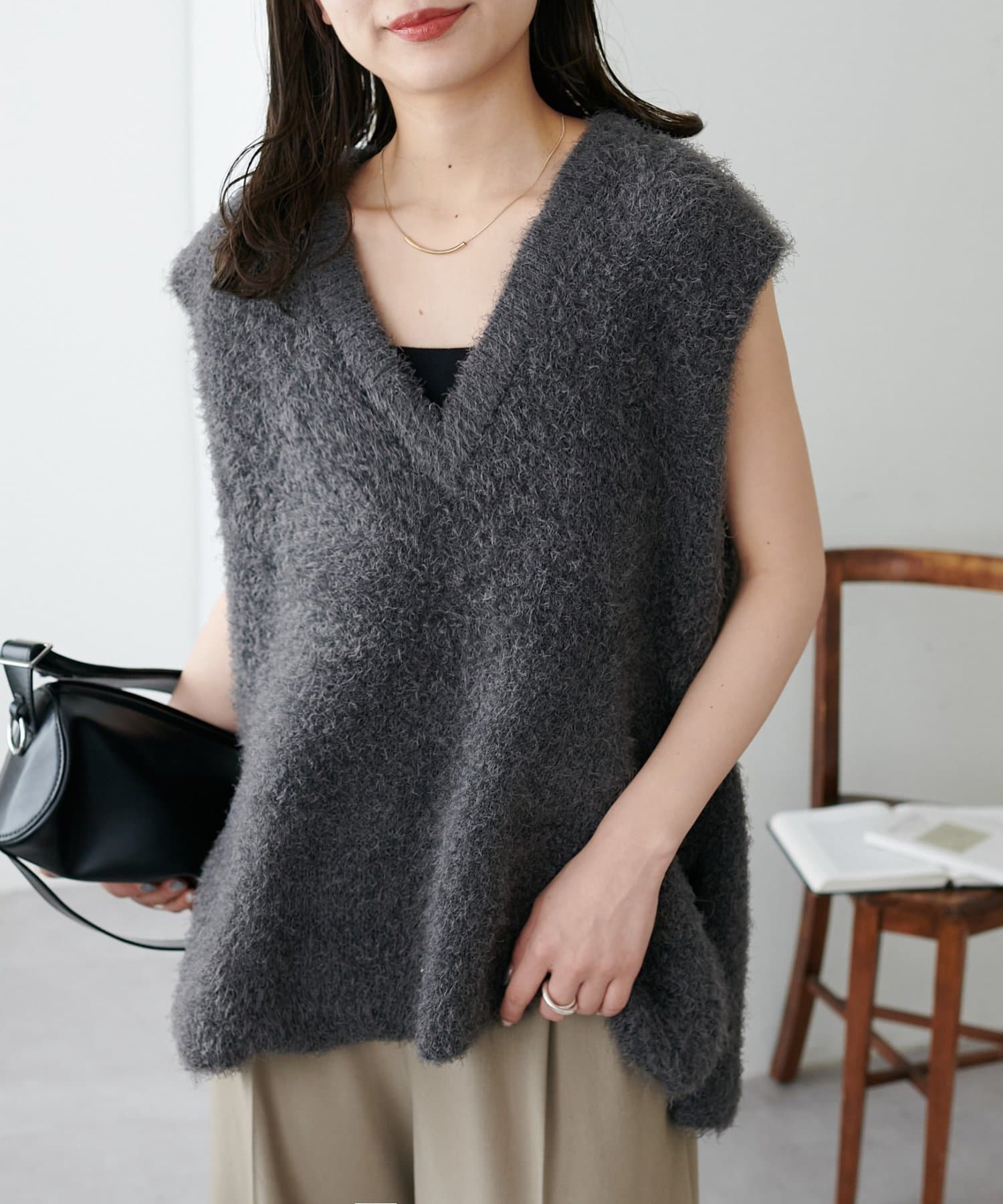 DISCOAT(ディスコート) 【WEB限定】ライトフェザーヤーンチュニックベスト