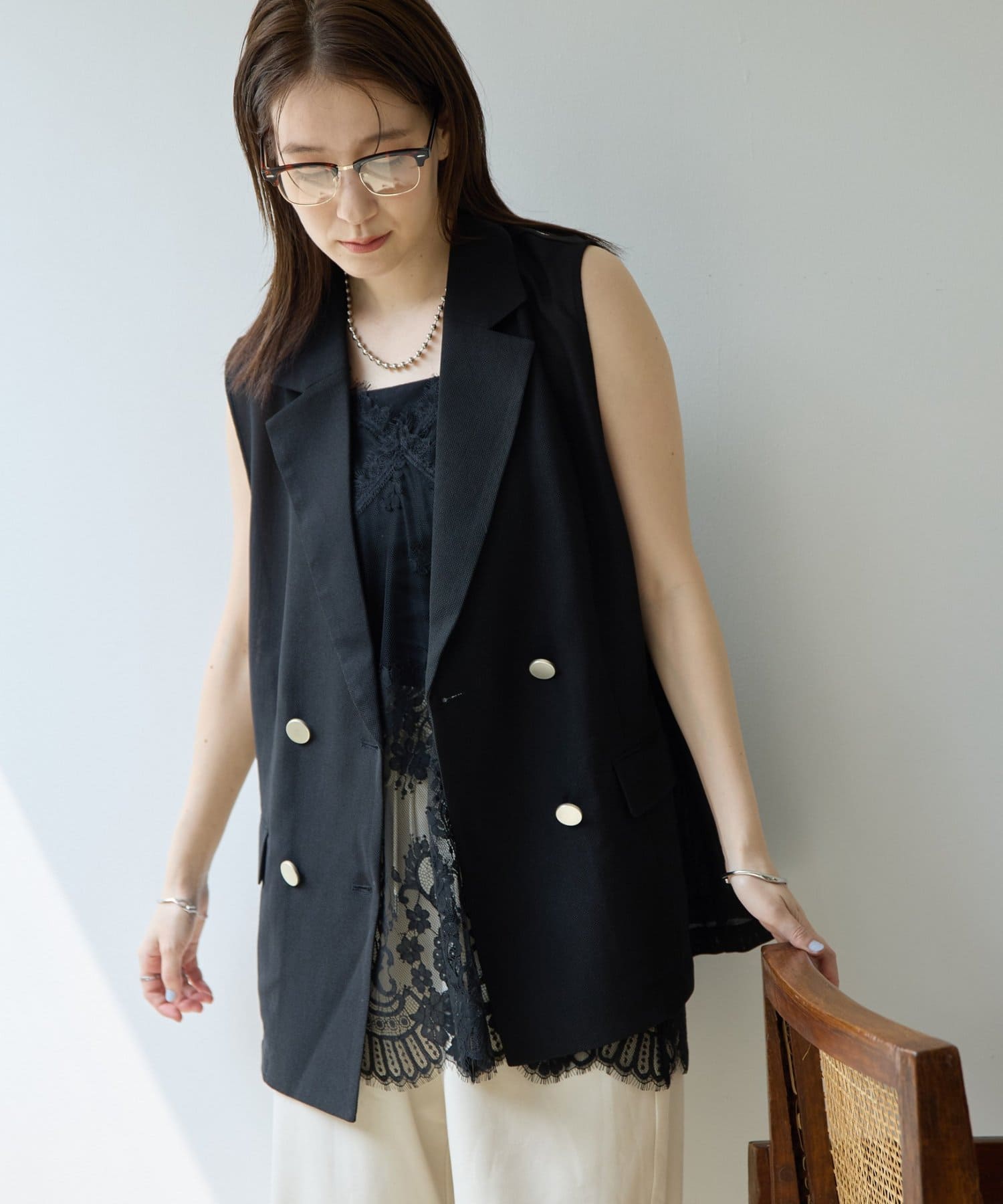 DISCOAT(ディスコート) 【Noka】メッシュジレ