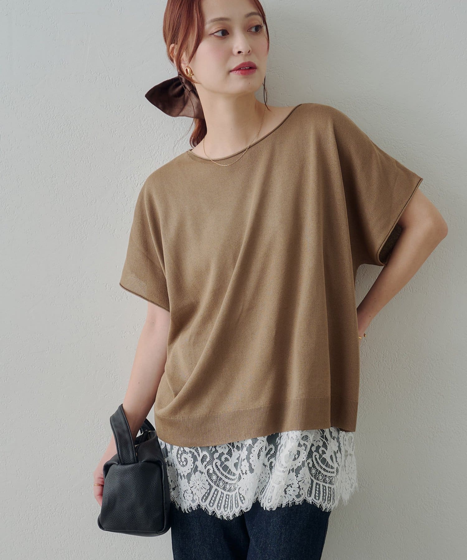 DISCOAT(ディスコート) 【Noka/UVカット/抗ピリング】ドルマン半袖プルオーバー