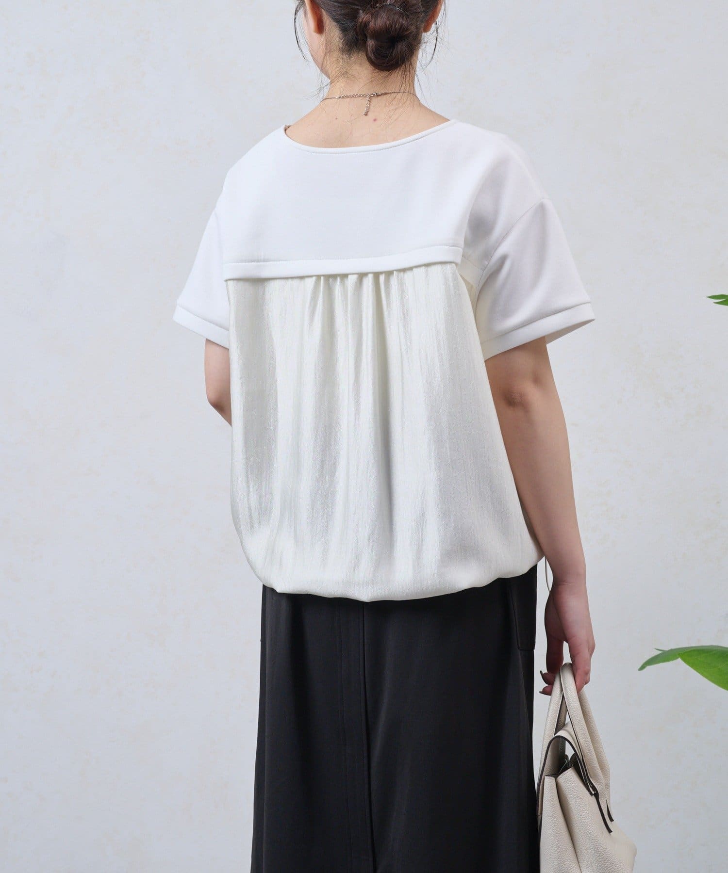 Jena　espace merveilleux(ジェナ　エスパスメルヴェイユ) 裾ドロスト異素材カットソー