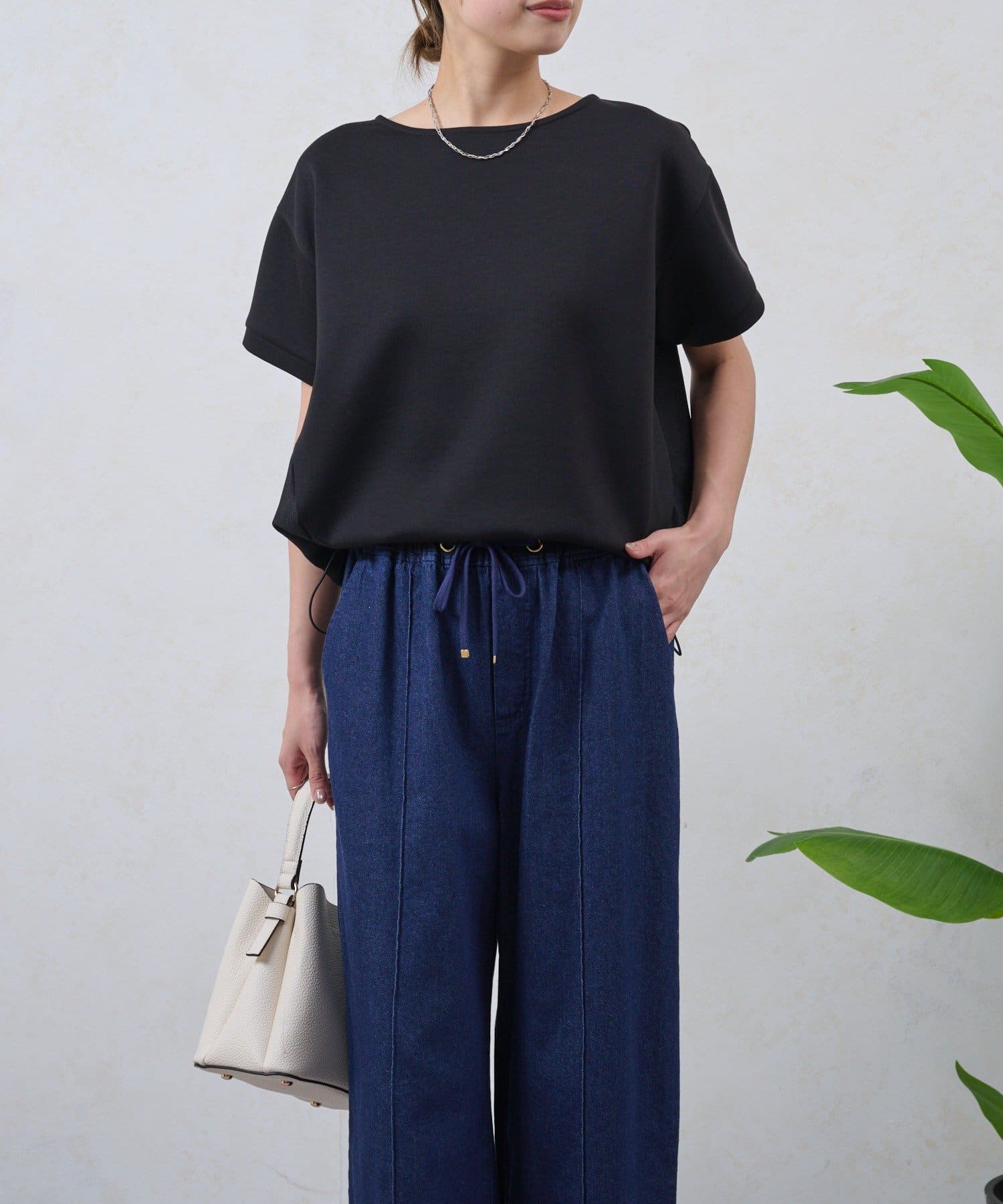 Jena　espace merveilleux(ジェナ　エスパスメルヴェイユ) 裾ドロスト異素材カットソー