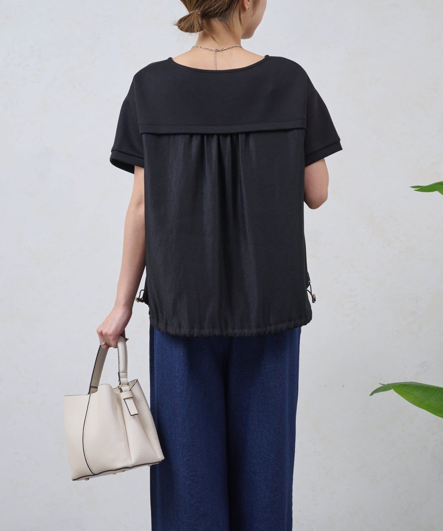 Jena　espace merveilleux(ジェナ　エスパスメルヴェイユ) 裾ドロスト異素材カットソー