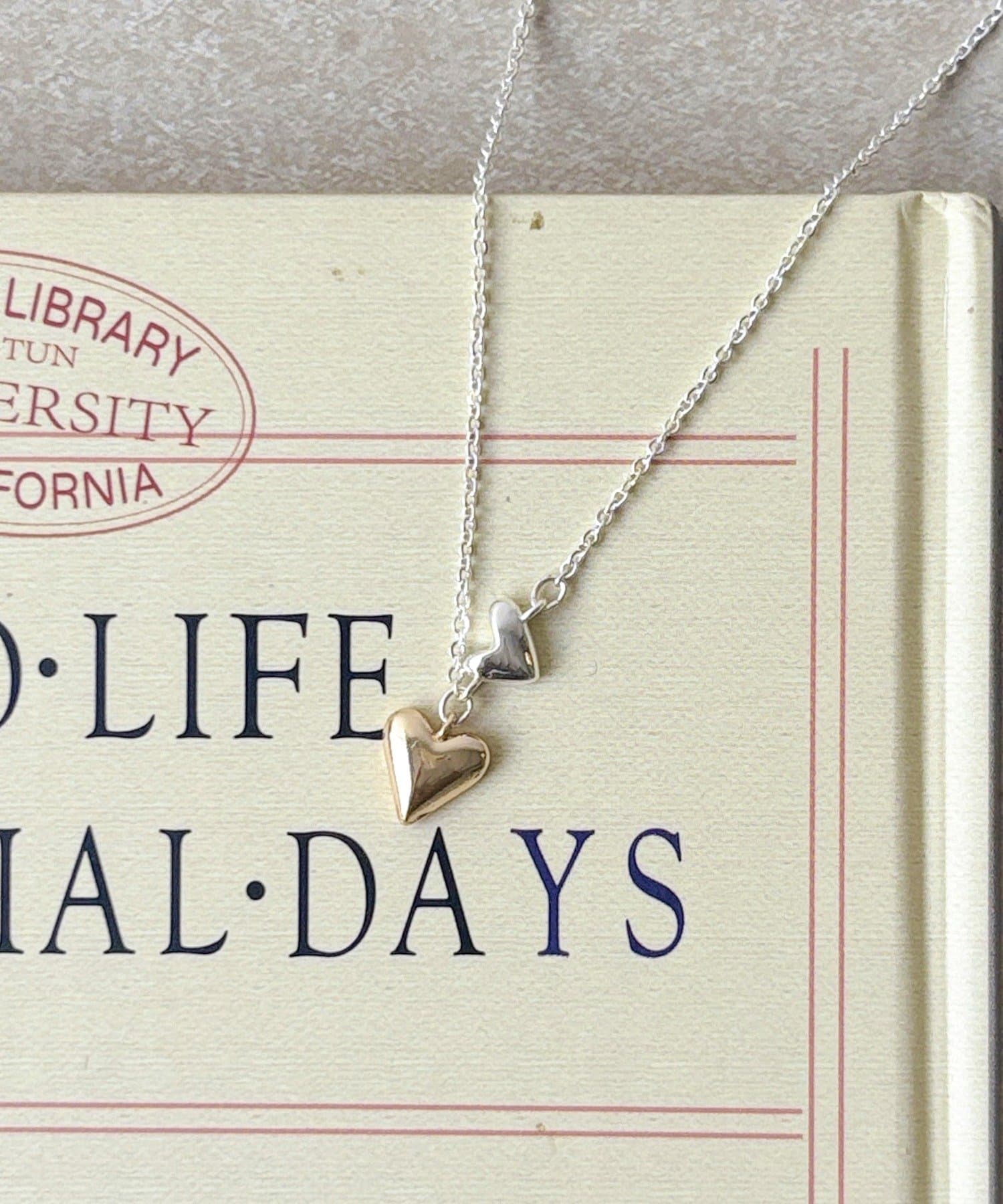 3COINS(スリーコインズ) ダブルハートショートネックレス