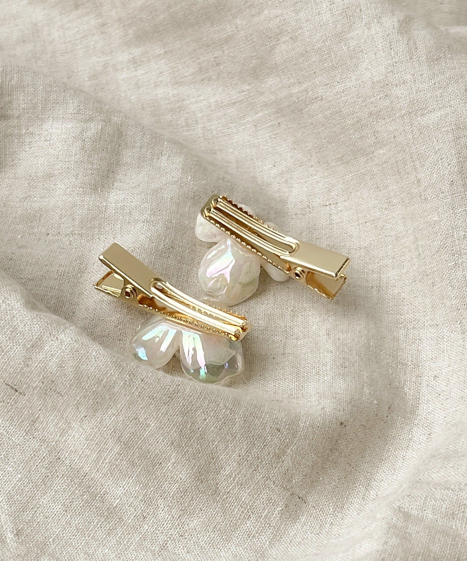 3COINS(スリーコインズ) マーブルフラワークリップ2個セット／KIDS