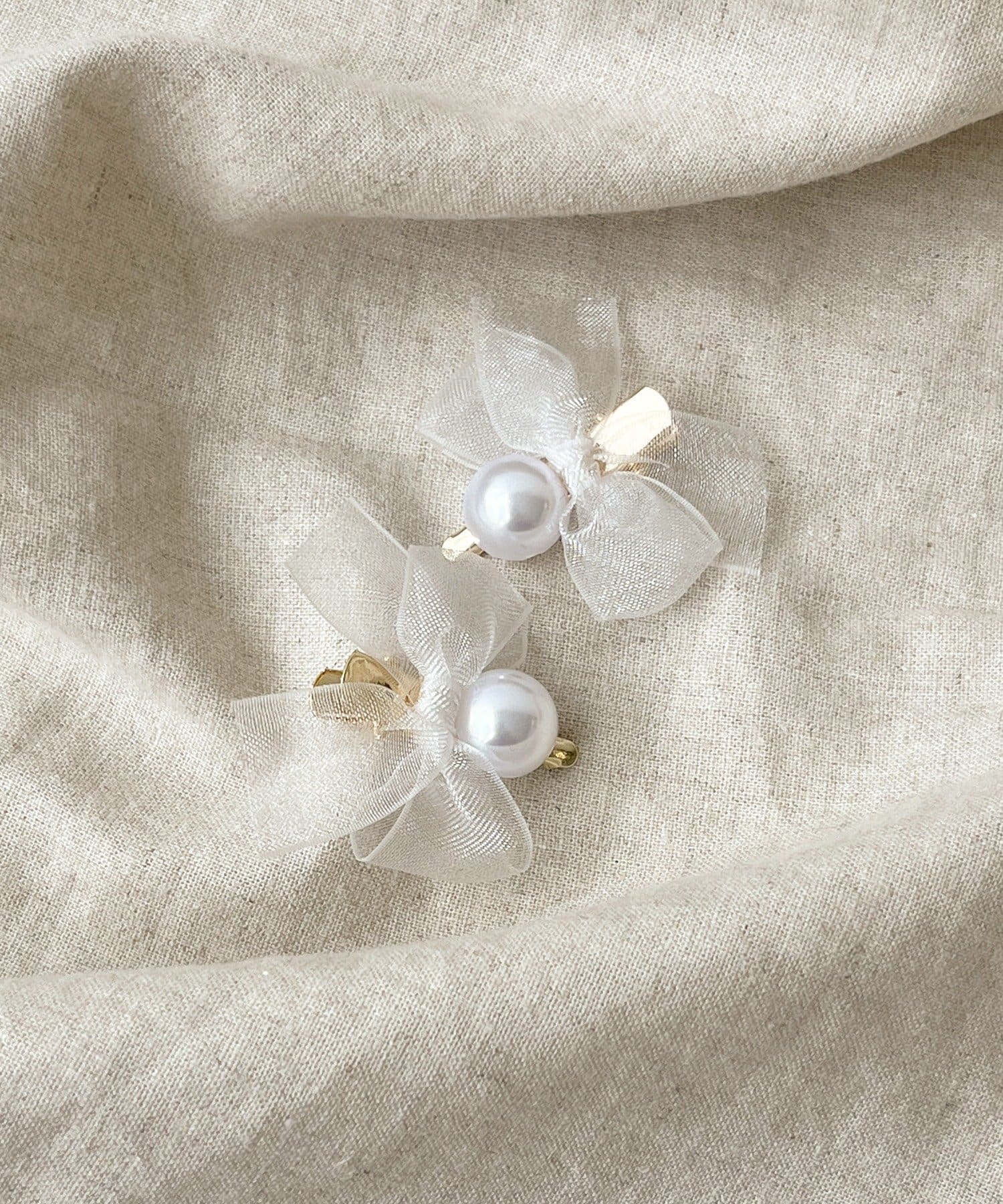 3COINS(スリーコインズ) チュールリボンミニクリップ2個セット／KIDS