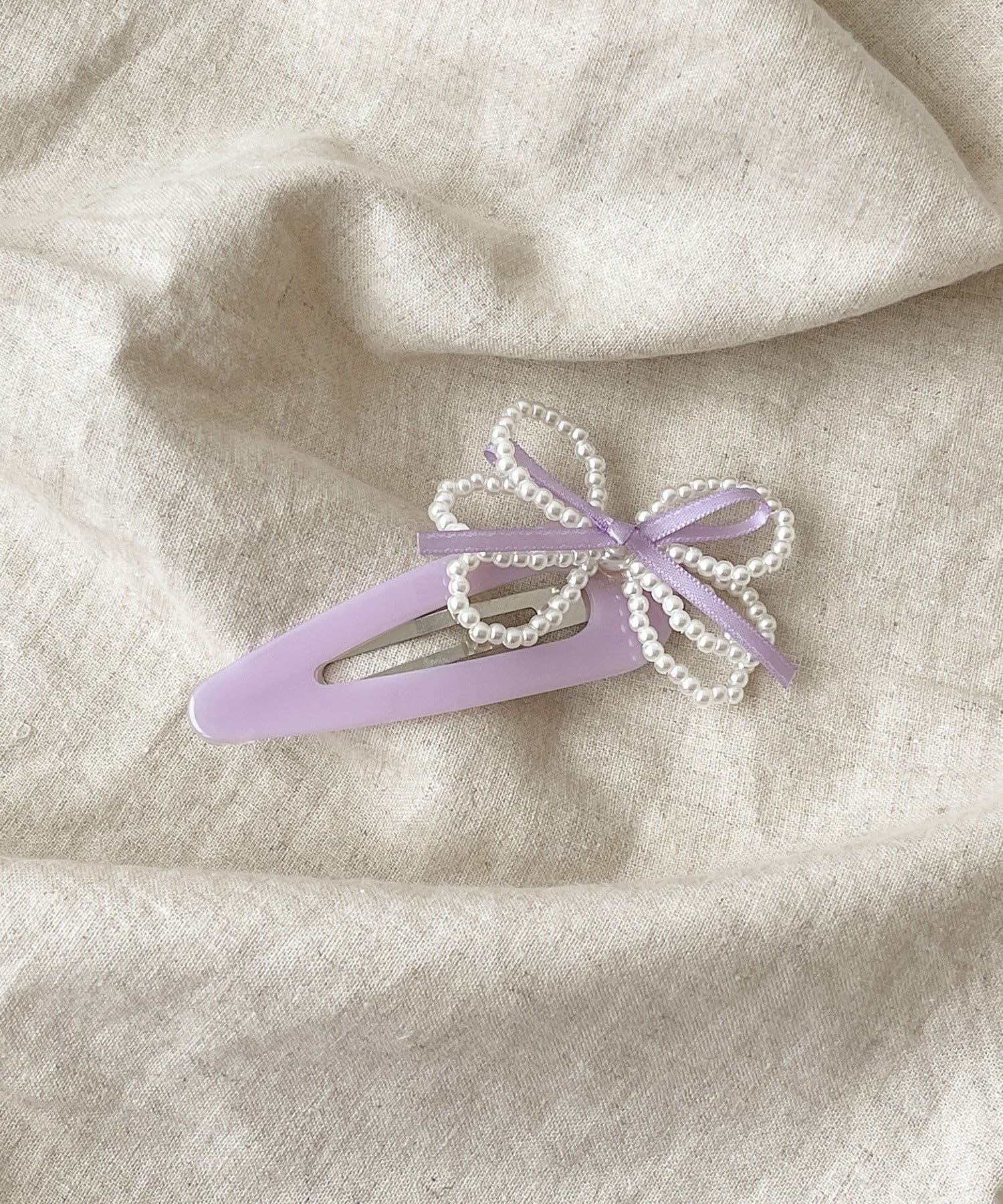 3COINS(スリーコインズ) リボンパールパッチンピン／KIDS