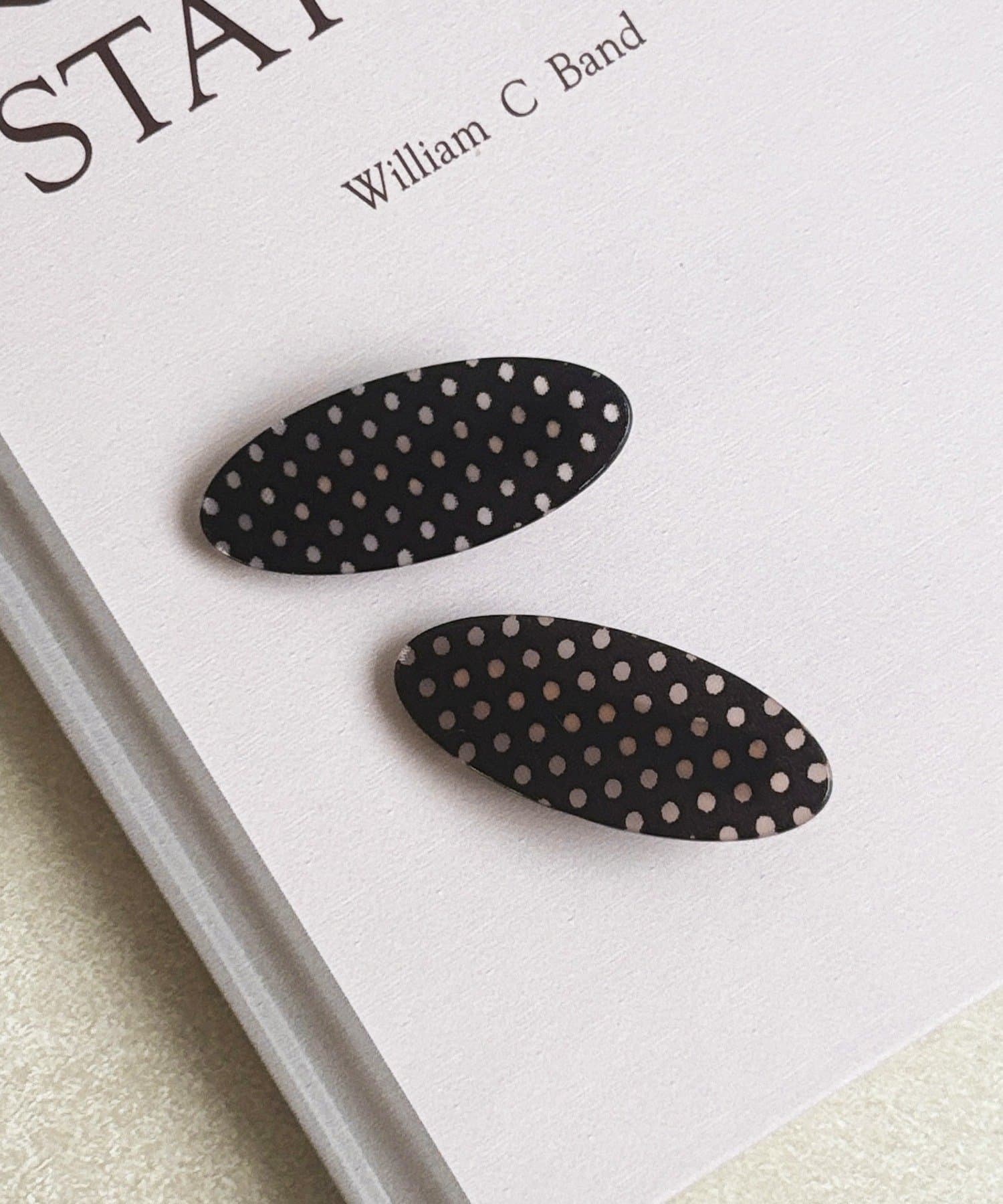 3COINS(スリーコインズ) オーバルドットクリップ2個セット