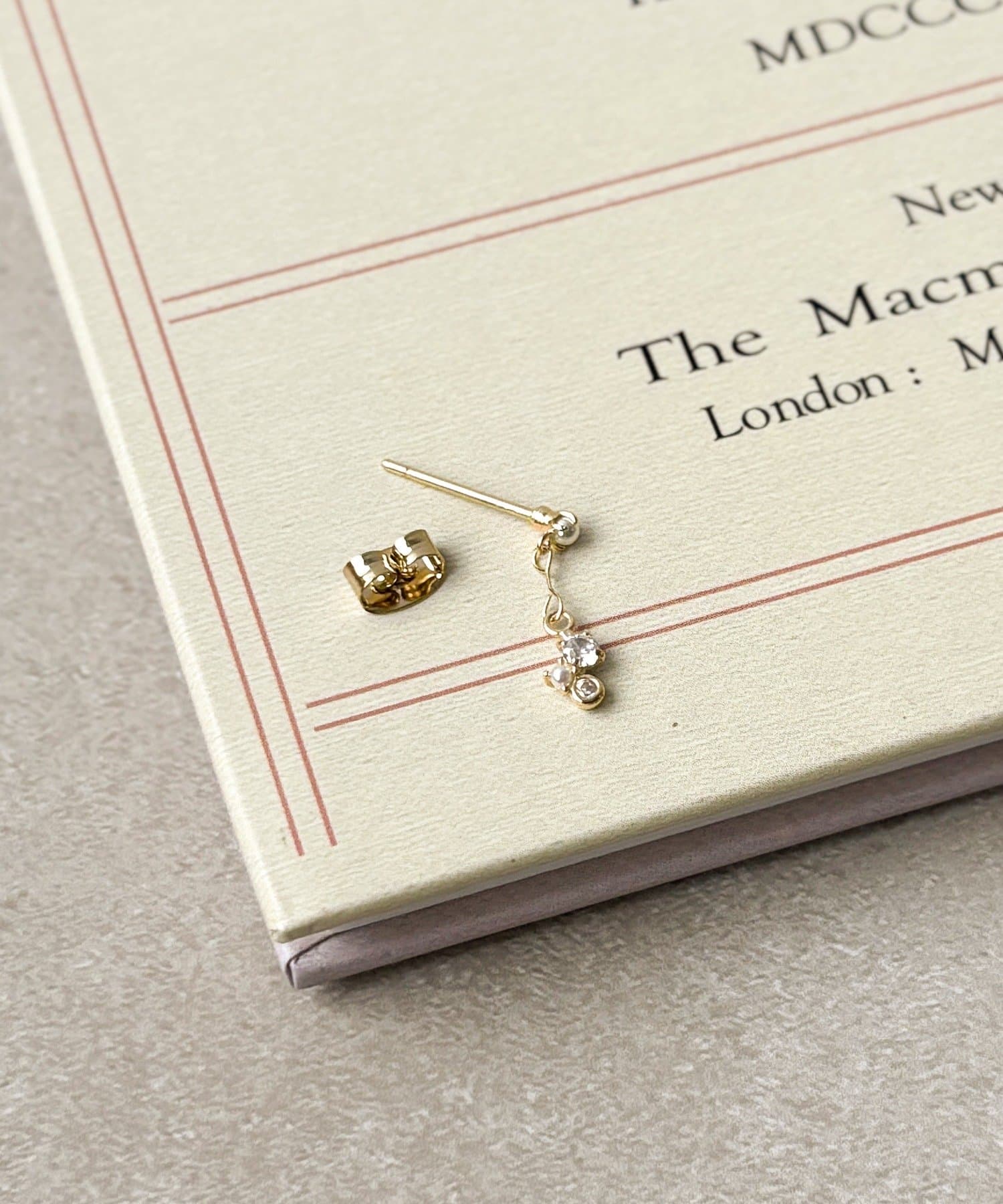 3COINS(スリーコインズ) パールガラスユレピアス