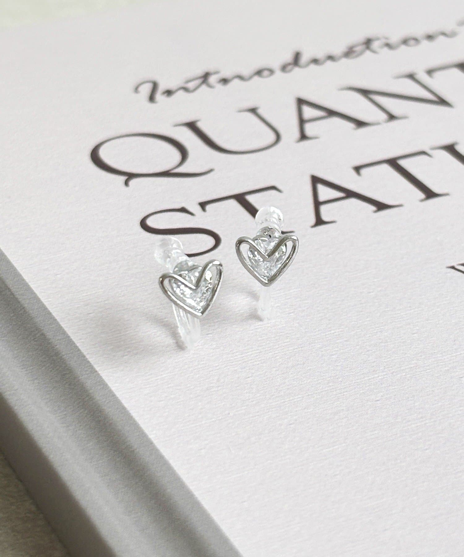 3COINS(スリーコインズ) ダブルハート樹脂イヤリング