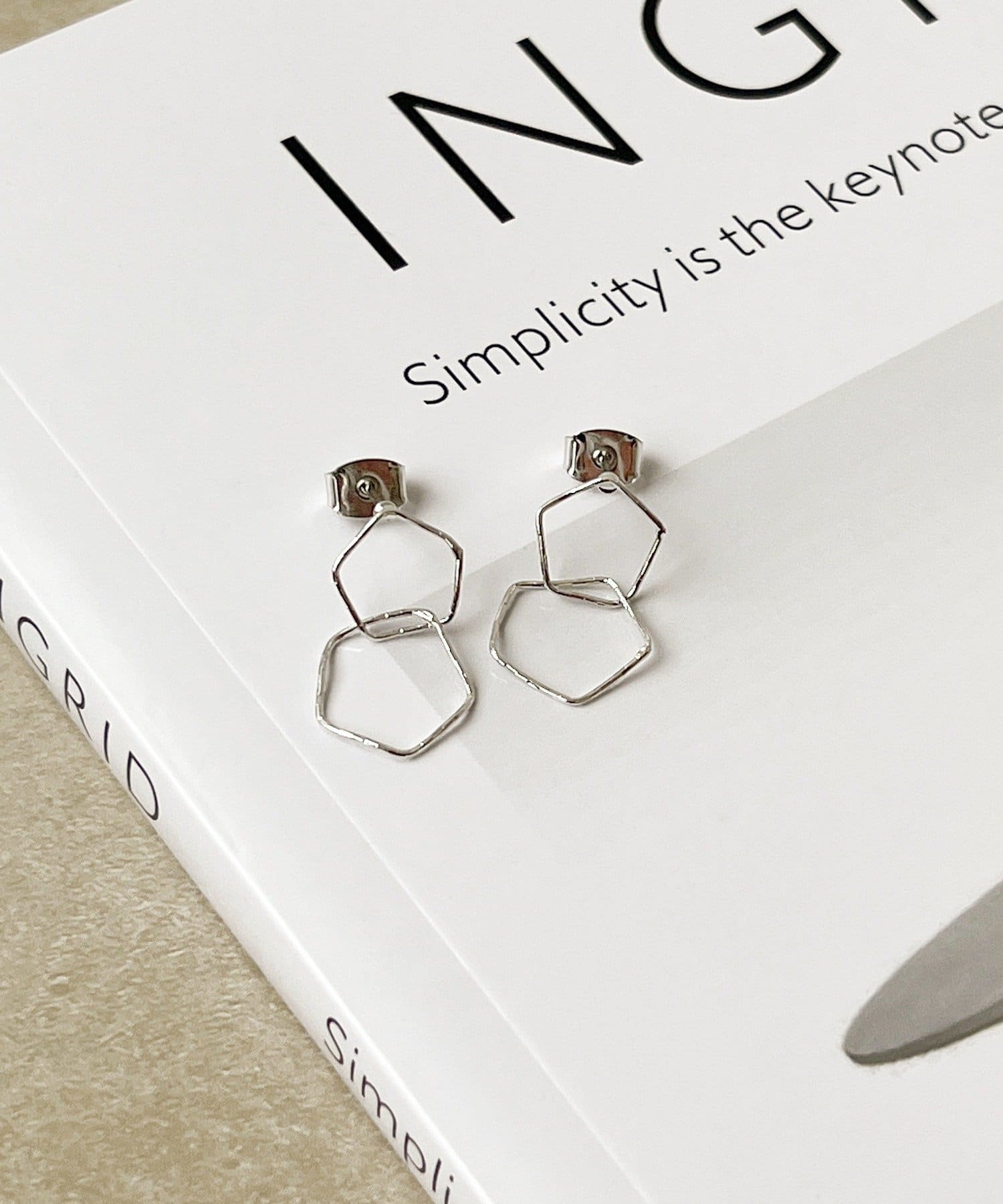 3COINS(スリーコインズ) ペンタゴンラインピアス