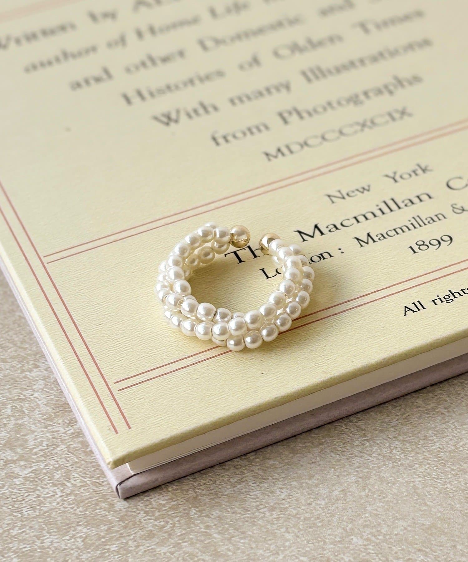 3COINS(スリーコインズ) パールまみれリング