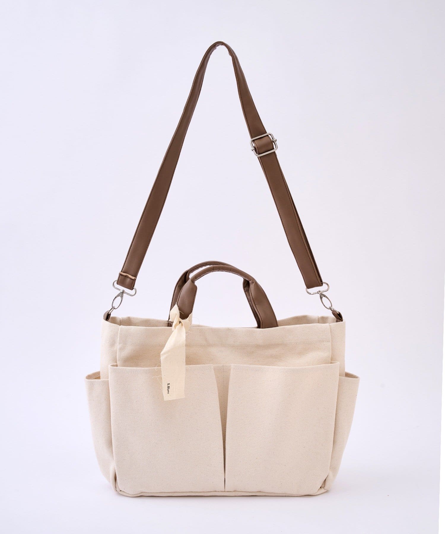 salut!(サリュ) Shoulder Bag_069（フェイクレザーミックス2WAYバッグ）／S.blanc