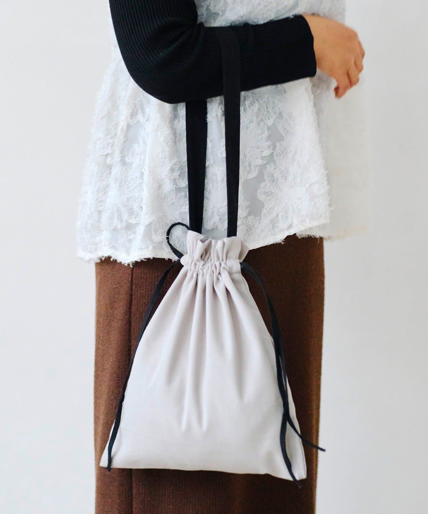 salut!(サリュ) バイカラー巾着トートバッグ