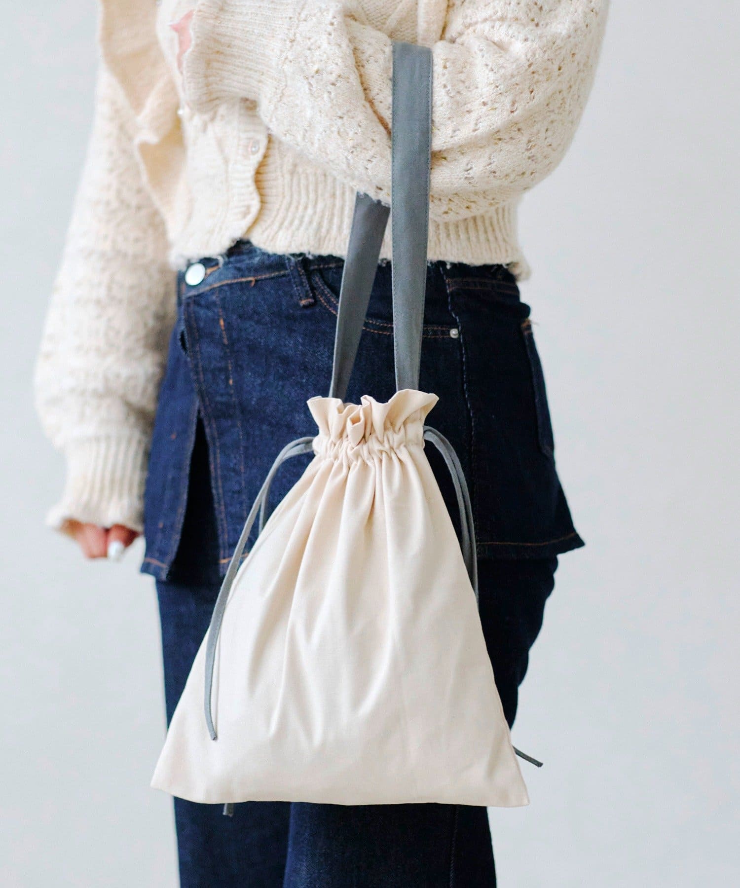 salut!(サリュ) バイカラー巾着トートバッグ