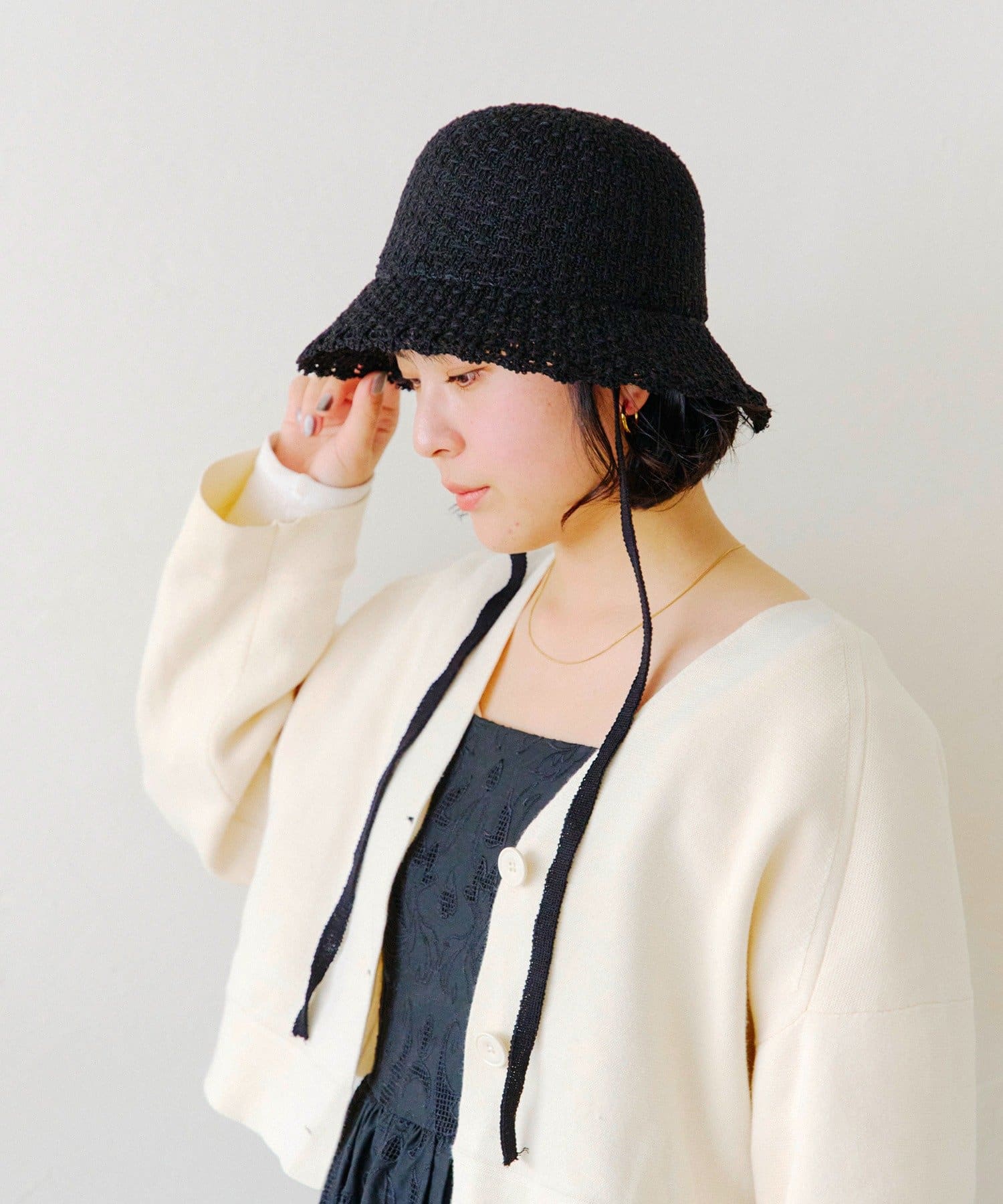 salut!(サリュ) レース編みバケットハット