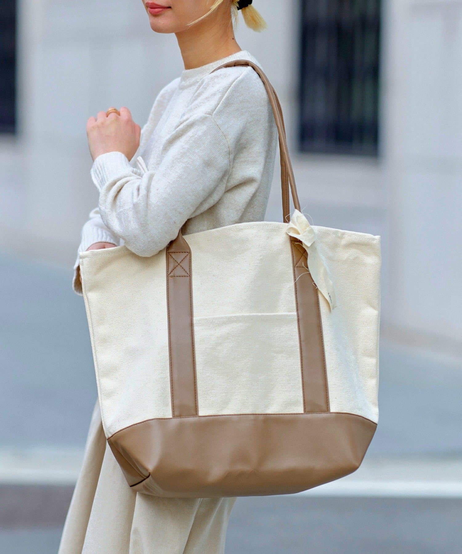 salut!(サリュ) S.Blanc Bag_070（フェイクレザーミックスS.Blancトートバッグ）／S.blanc