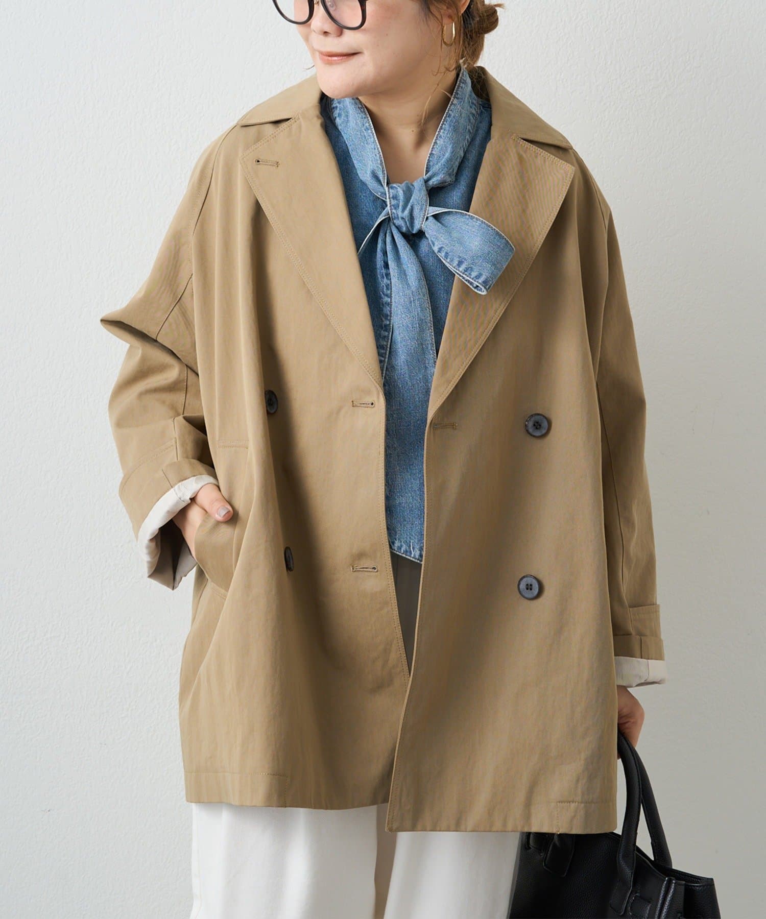 PUAL CE CIN(ピュアルセシン) リラックスミドル丈トレンチコート