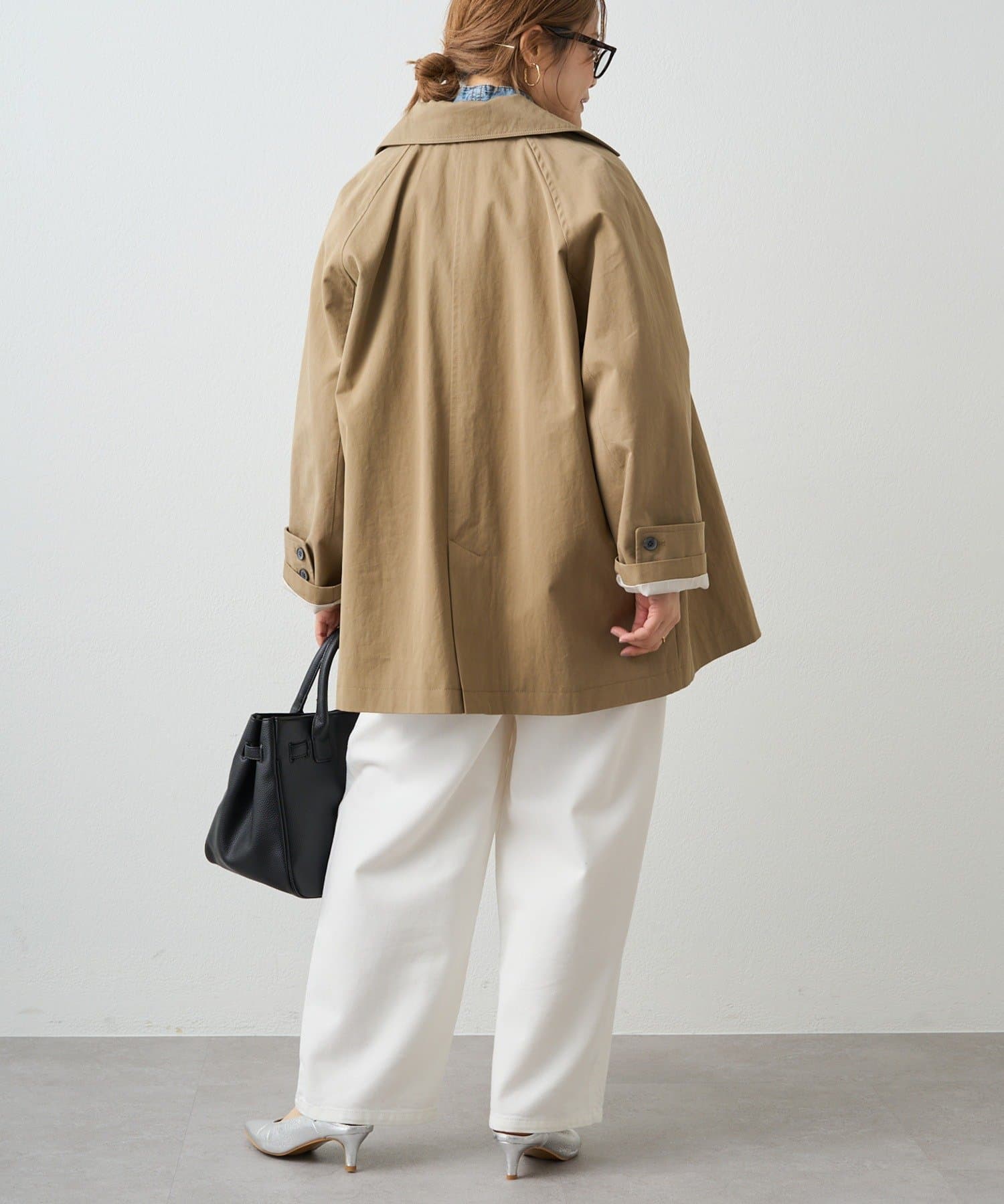PUAL CE CIN(ピュアルセシン) リラックスミドル丈トレンチコート