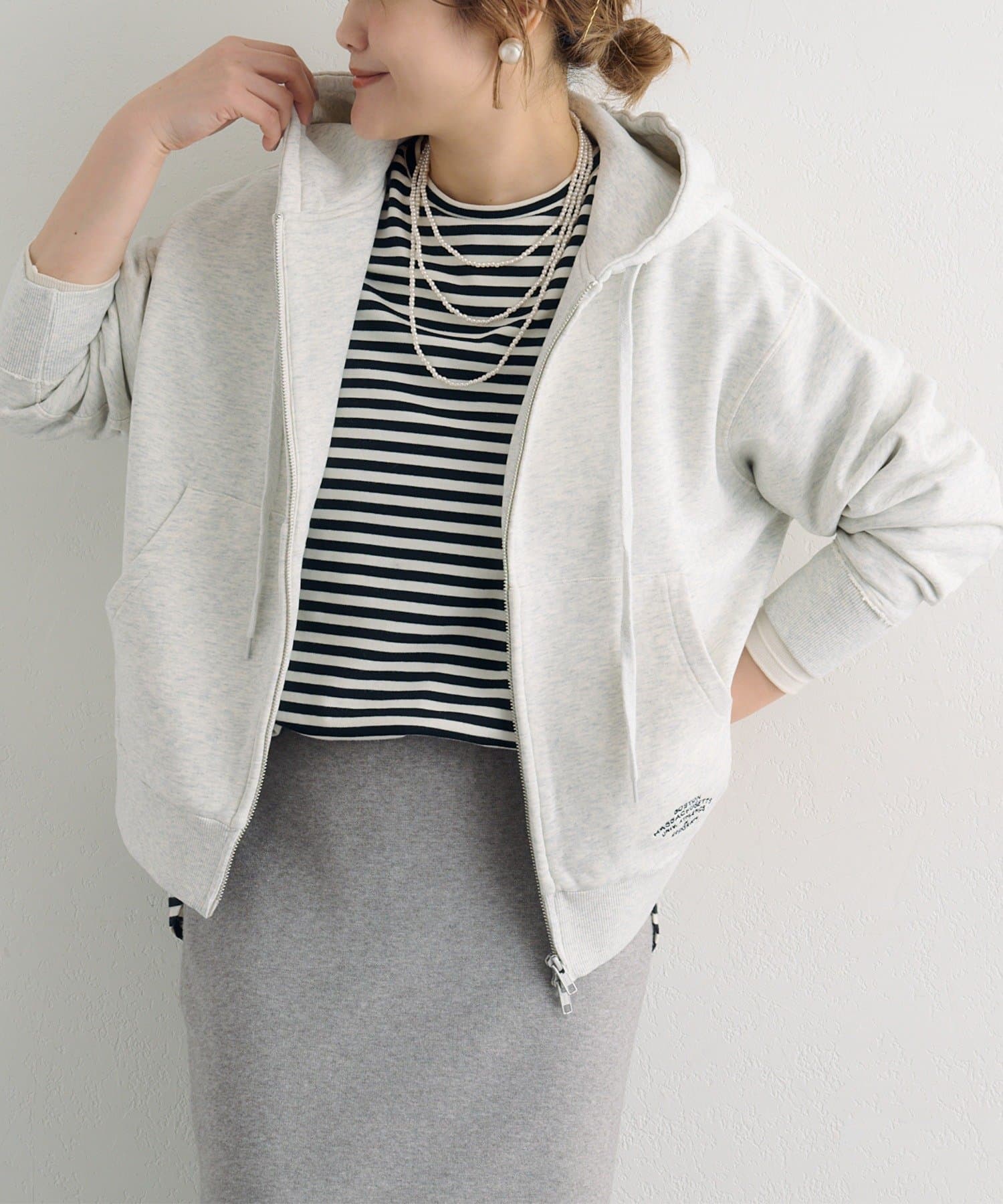 PUAL CE CIN(ピュアルセシン) ダブルジップ裏毛スウェットパーカー