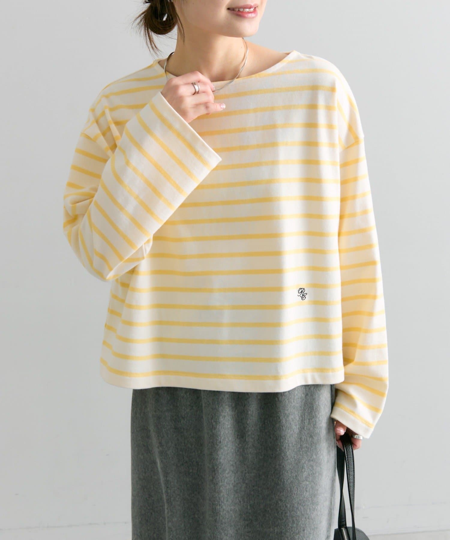 PUAL CE CIN(ピュアルセシン) ボーダーショートカットソー