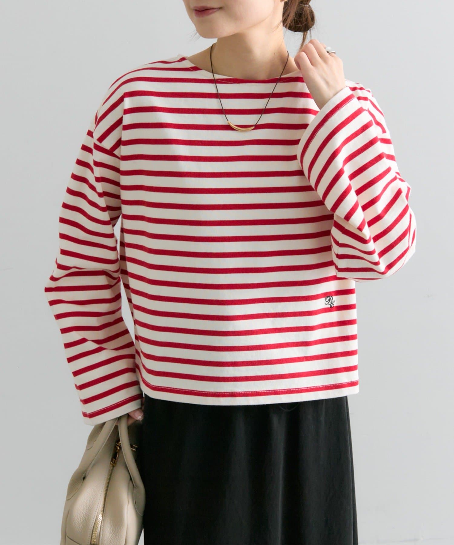 PUAL CE CIN(ピュアルセシン) ボーダーショートカットソー